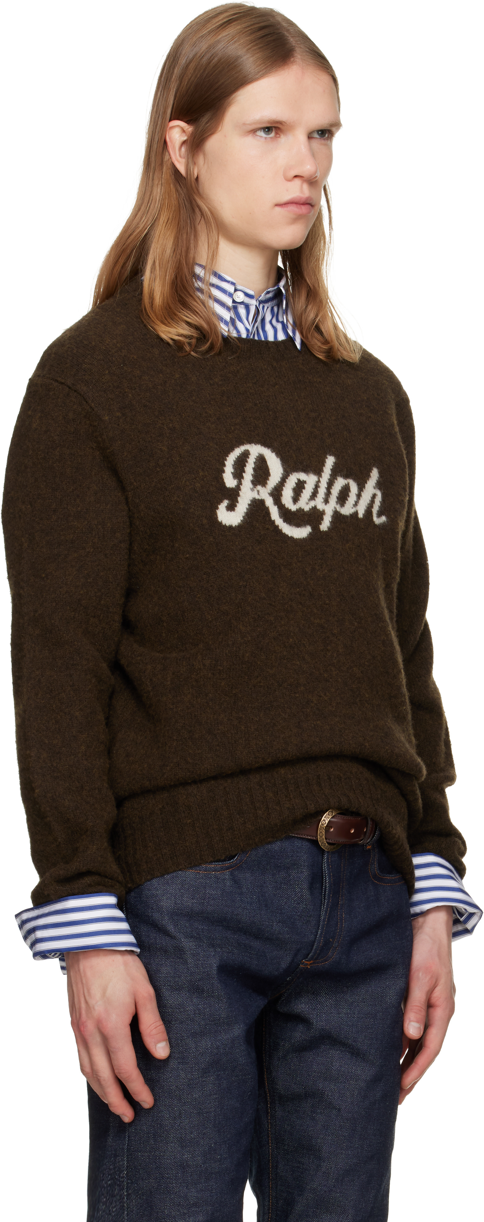 Polo Ralph Lauren - Pull brun à logo
