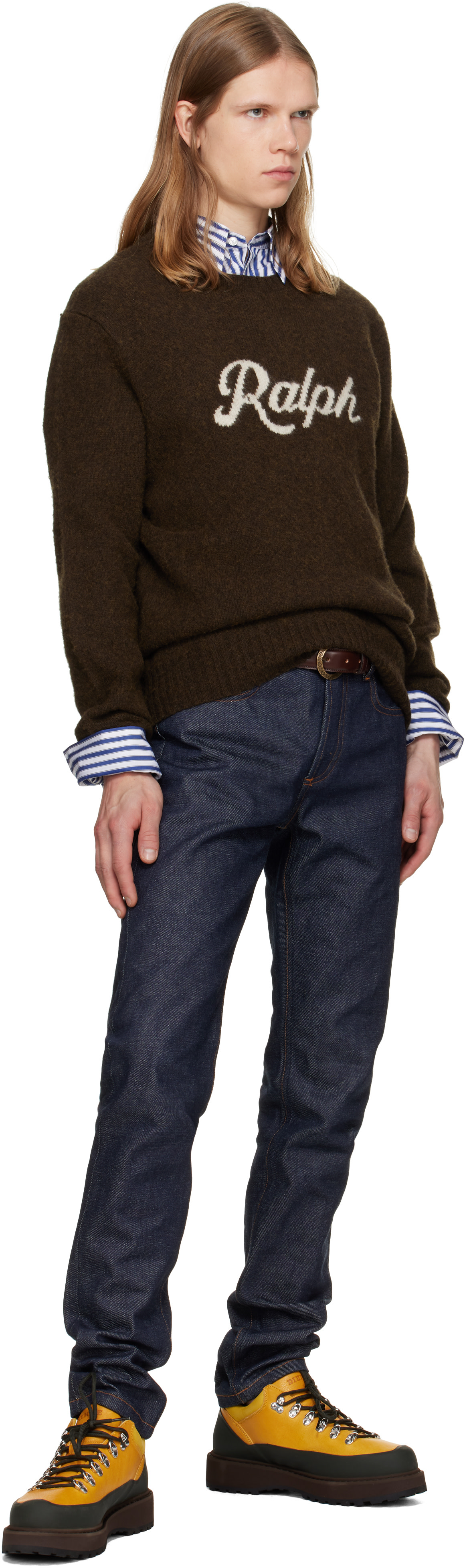 Polo Ralph Lauren - Pull brun à logo