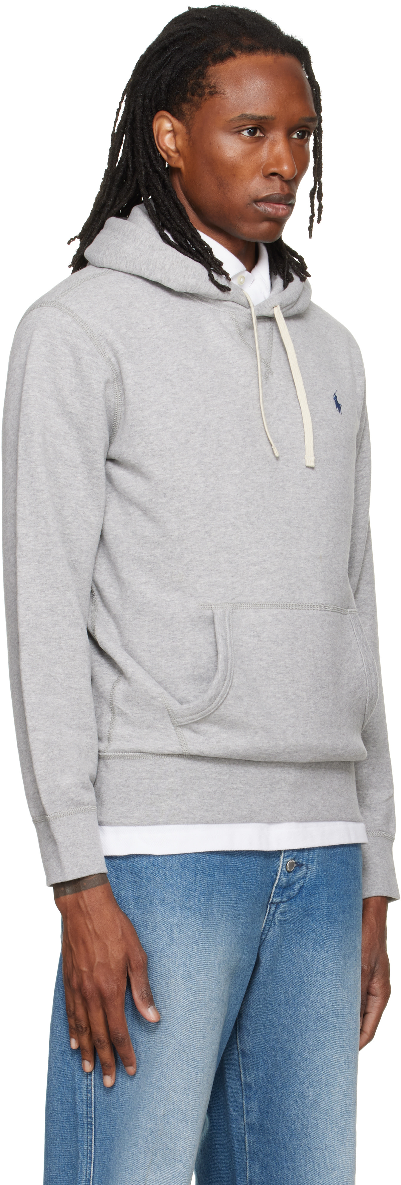 Polo Ralph Lauren - Pull à capuche gris en molleton à logo