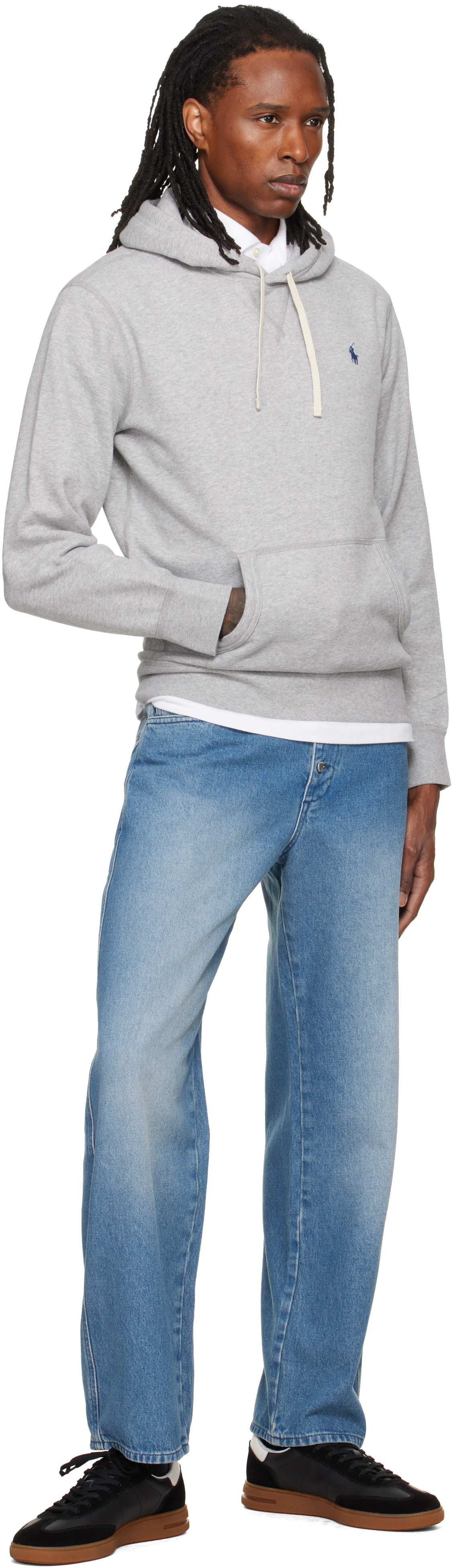 Polo Ralph Lauren - Pull à capuche gris en molleton à logo