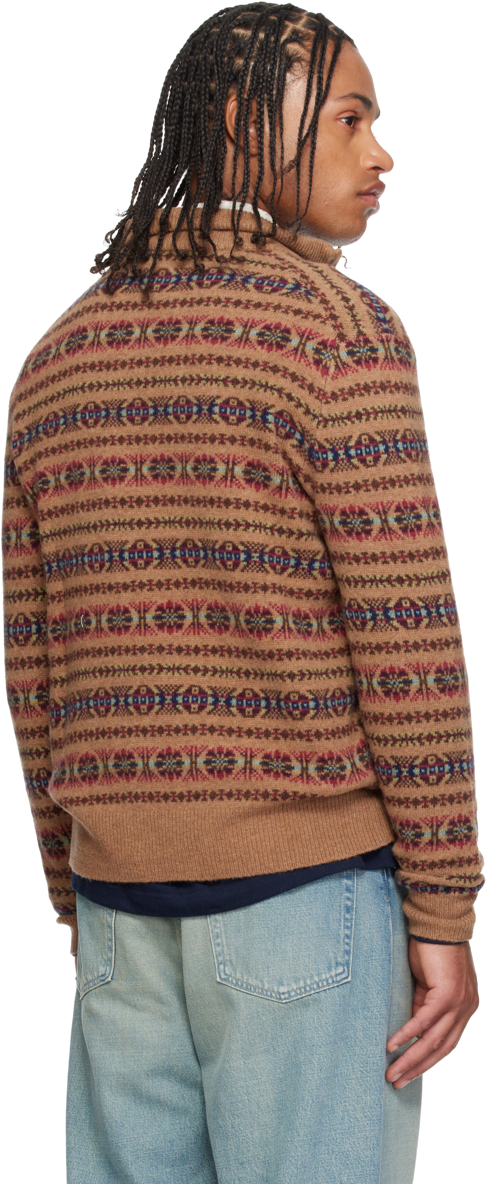 Polo Ralph Lauren - Pull brun à col cheminée