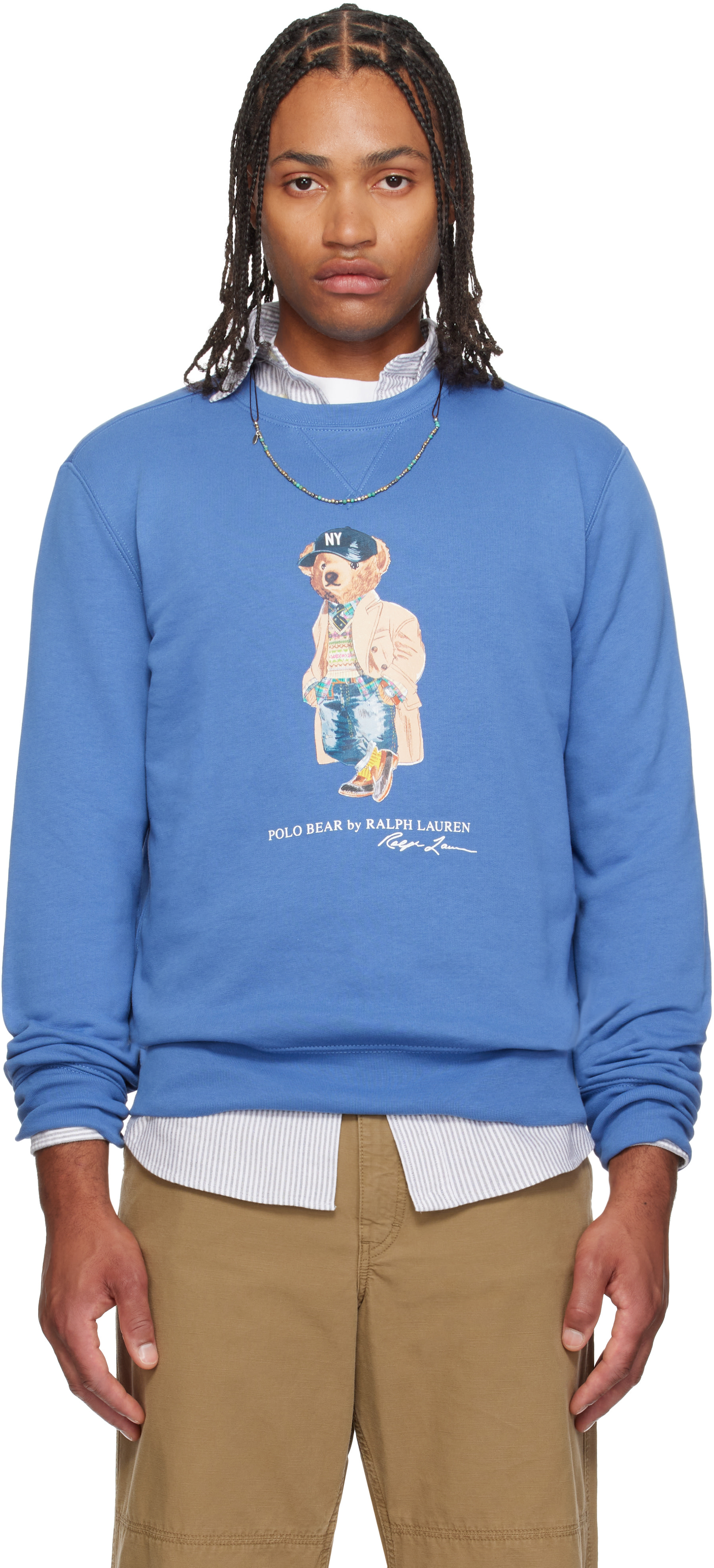 Polo Ralph Lauren Polo Bear スウェット Sサイズ Polo Ralph Lauren: Blue Polo Bear Fleece Sweatshirt | SSENSE