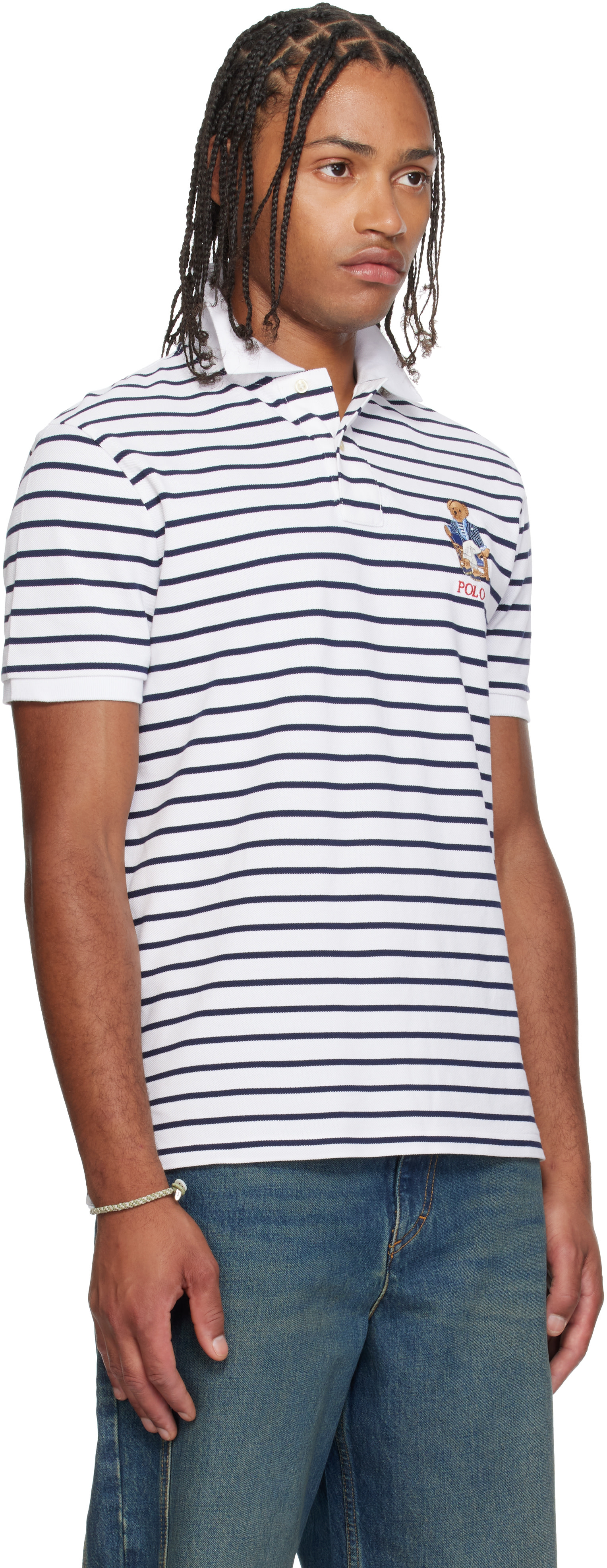 Polo Ralph Lauren: ホワイト＆ネイビー Polo ベア スリムフィット