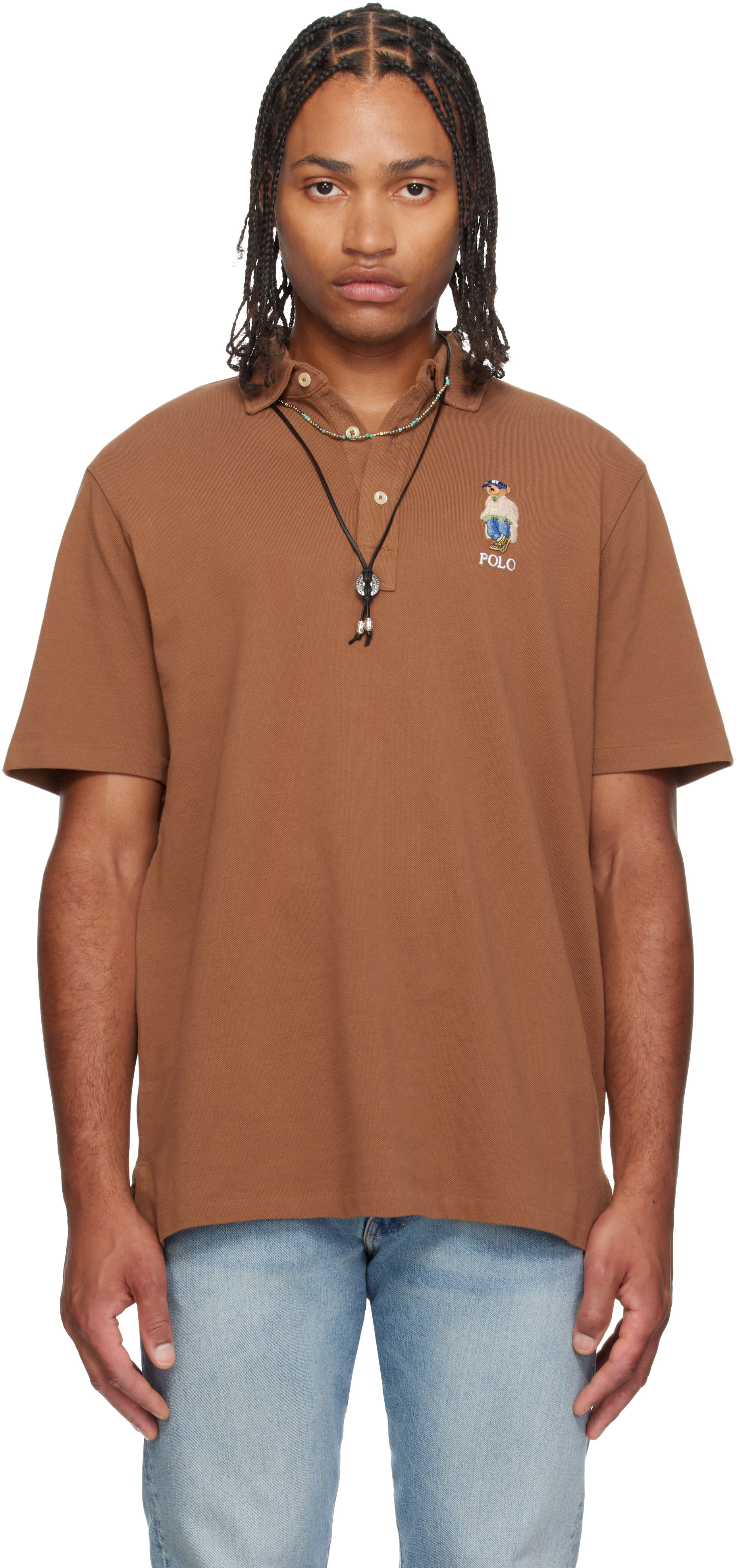 Polo Ralph Lauren: ブラウン Polo ベア クラシックフィット メッシュ