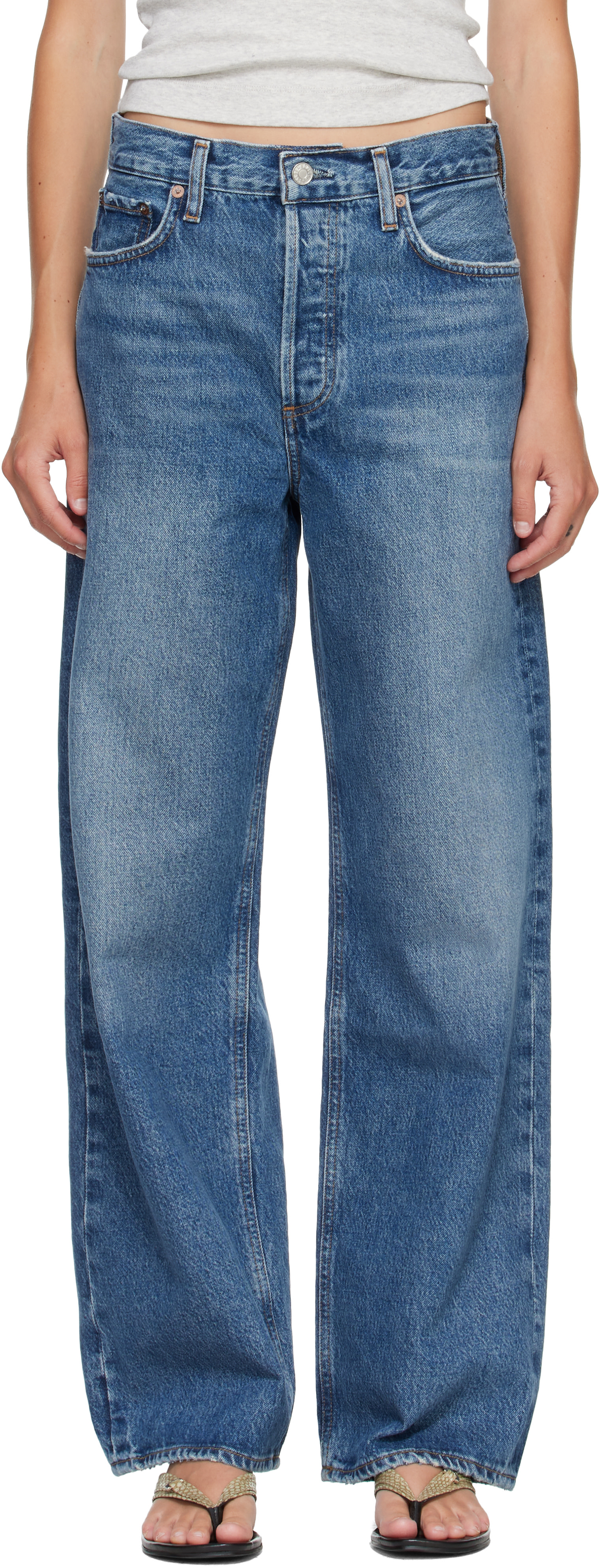 AGOLDE: Blue Low Slung Baggy Jeans | SSENSE