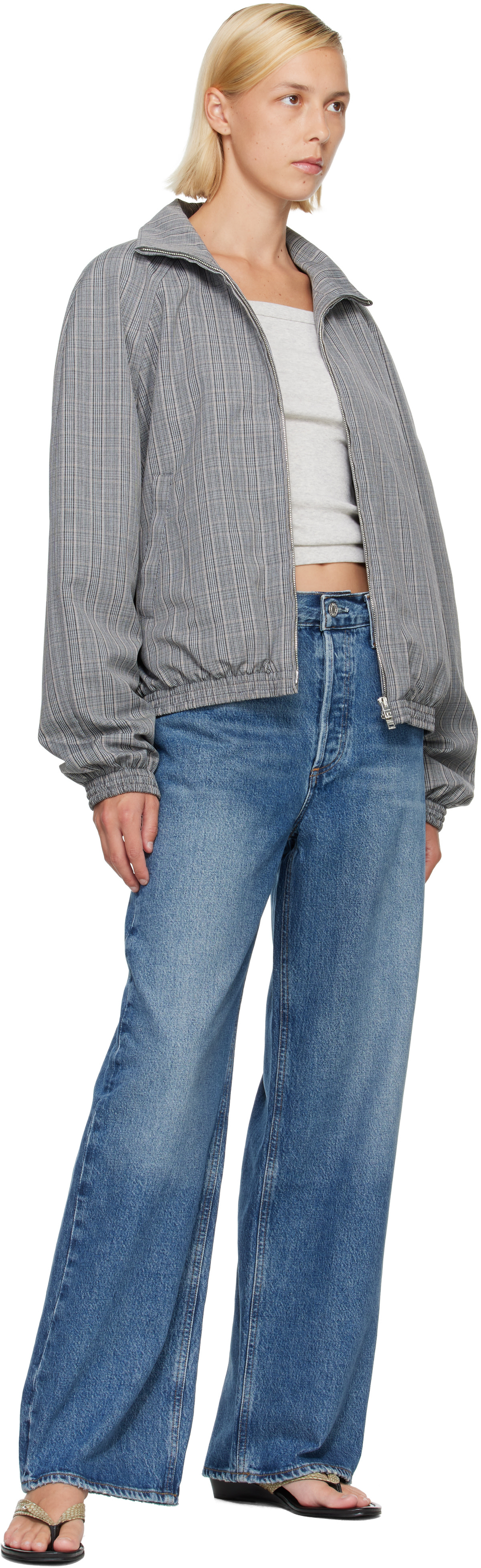 AGOLDE - Jean ample bleu à taille basse