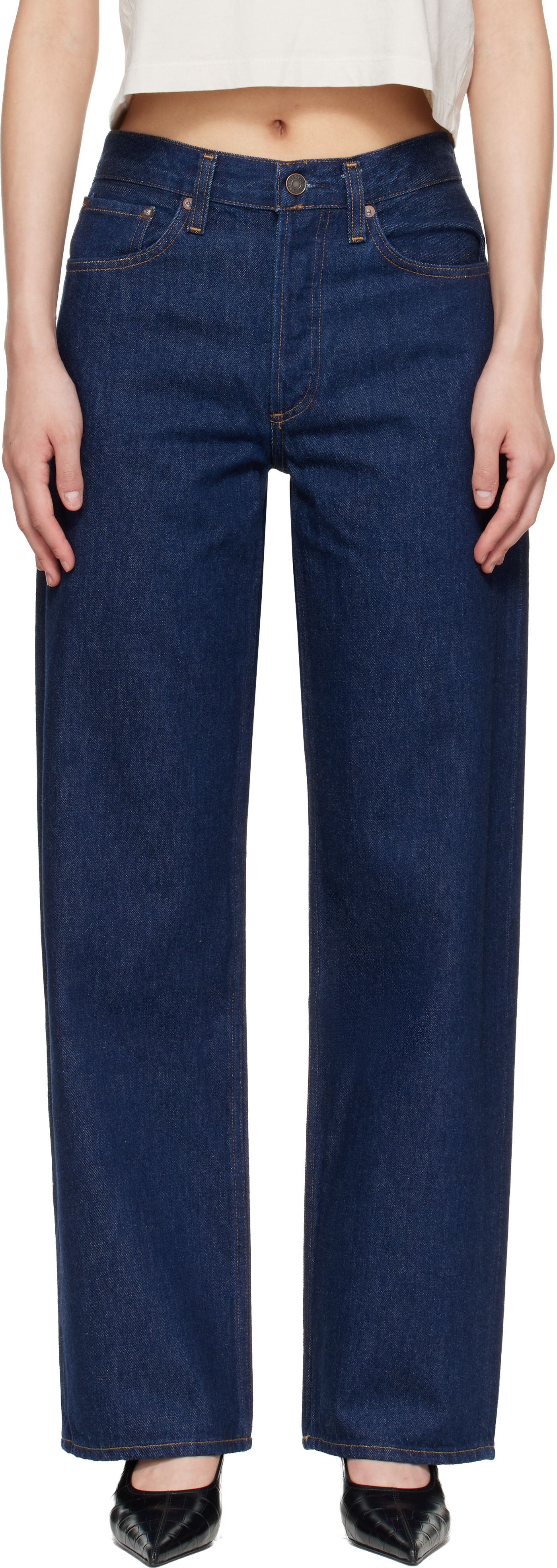 AGOLDE - Jean Arc 32" bleu marine