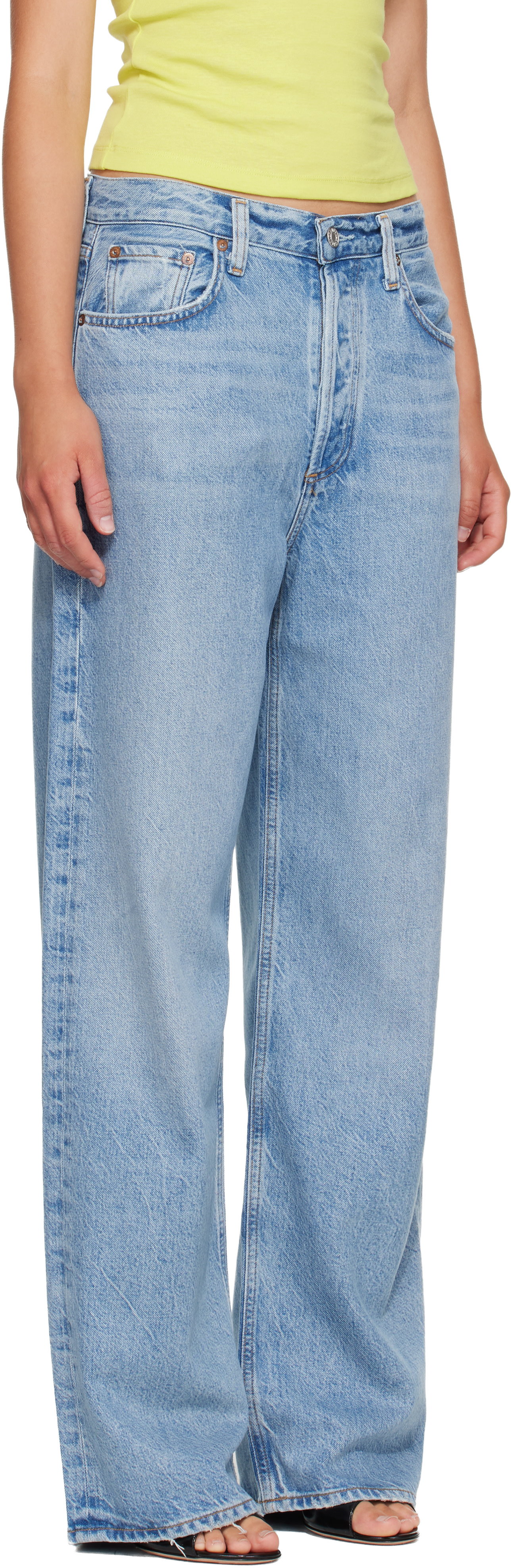 AGOLDE: Blue Low Slung Baggy Jeans | SSENSE