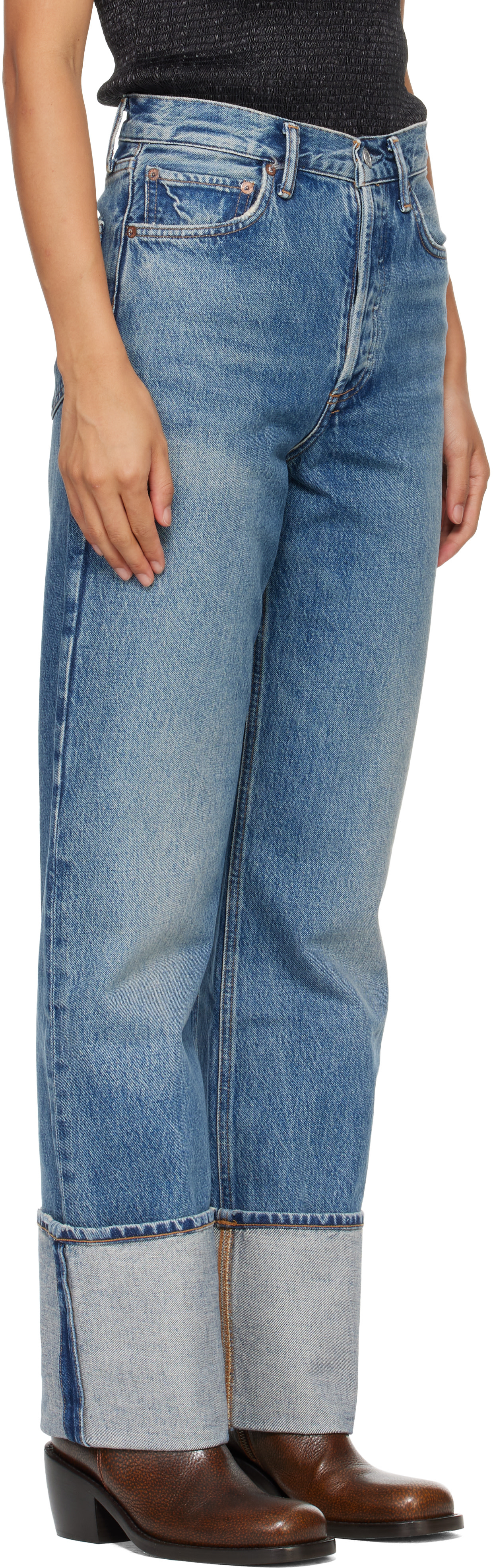 AGOLDE - Jean Big Cuff bleu