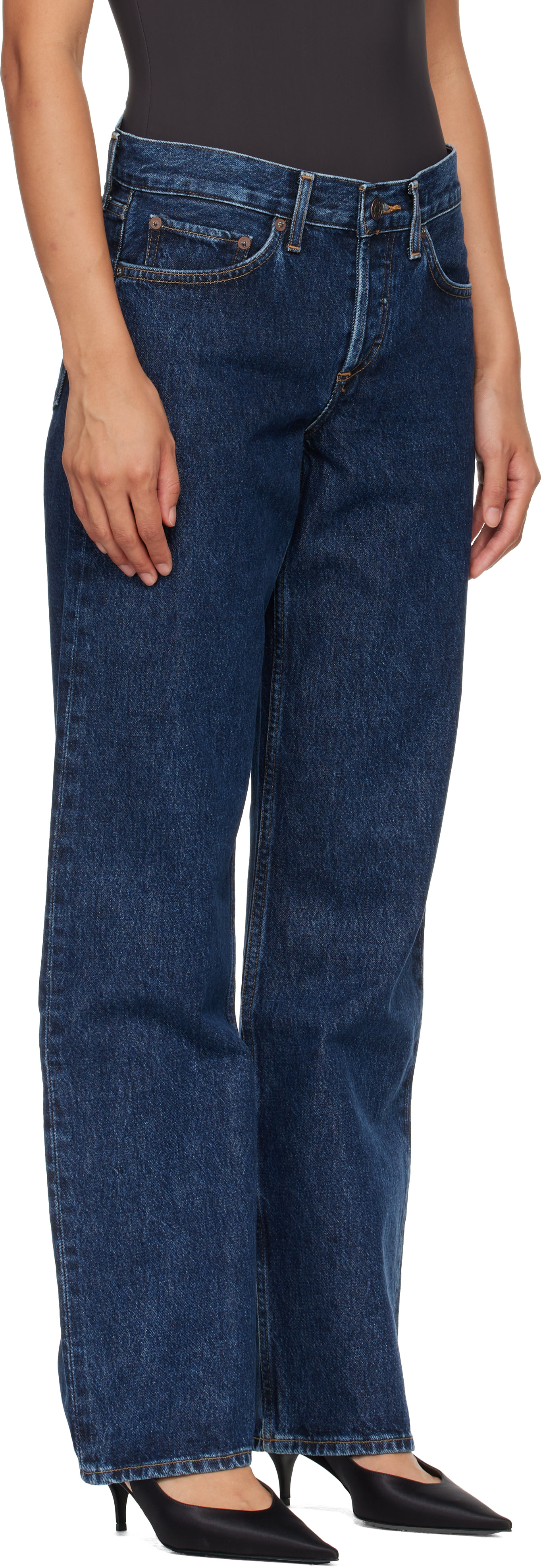 AGOLDE - Jean décontracté indigo à taille basse