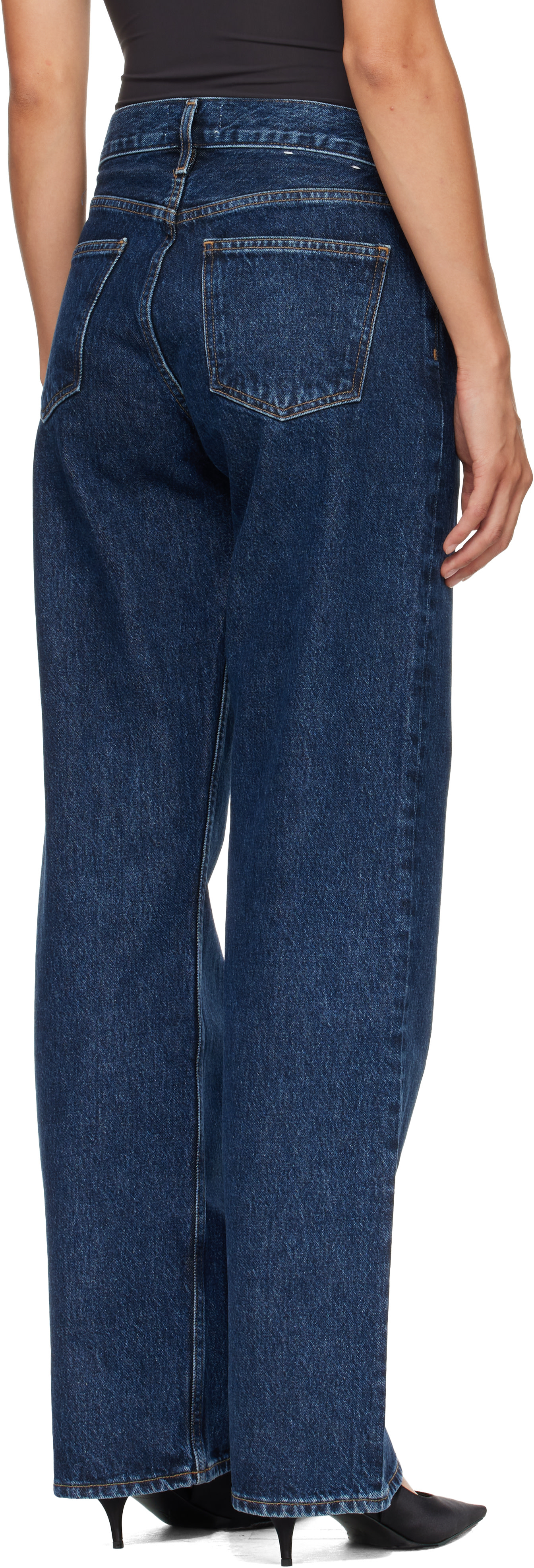 AGOLDE - Jean décontracté indigo à taille basse