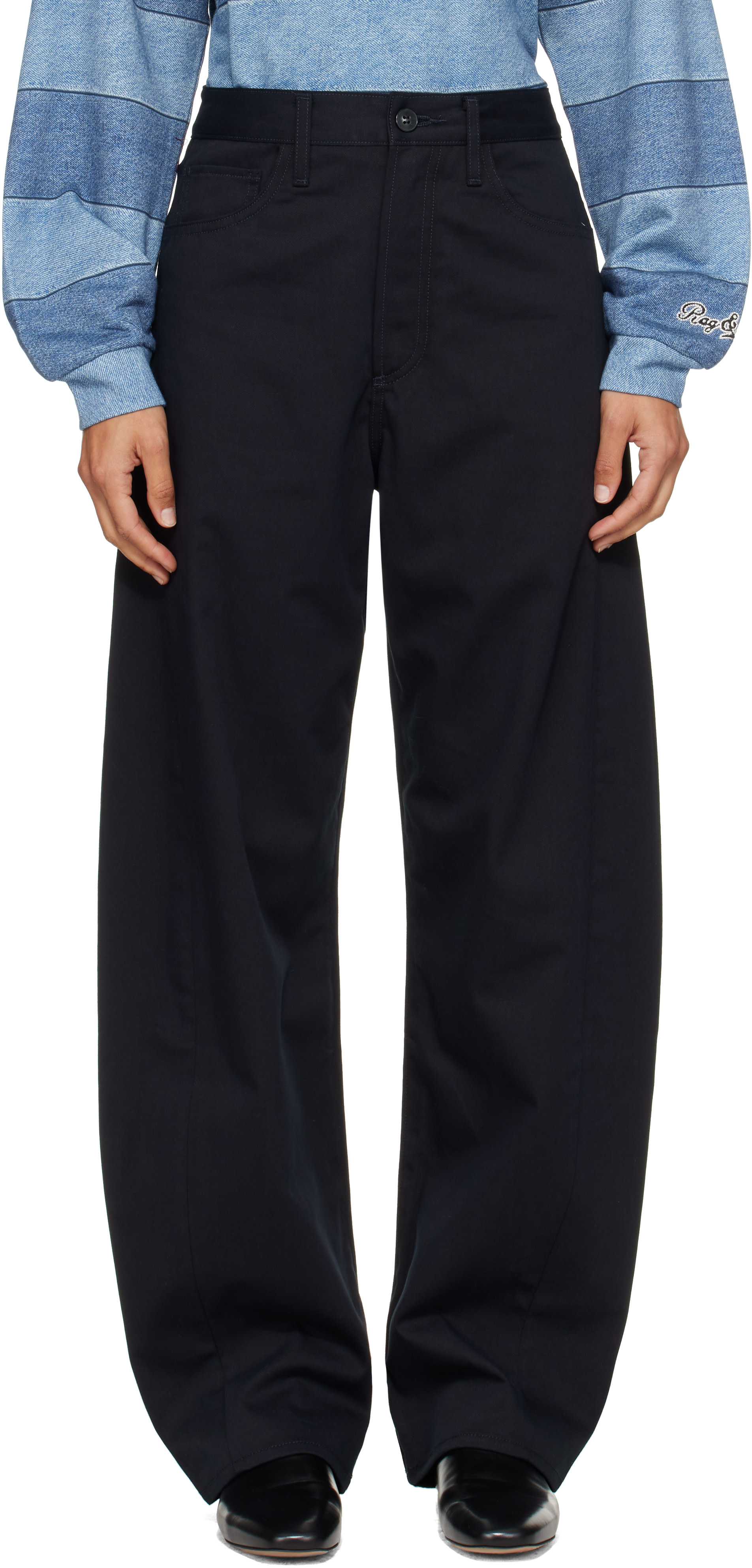 AGOLDE - Pantalon Luna bleu marine
