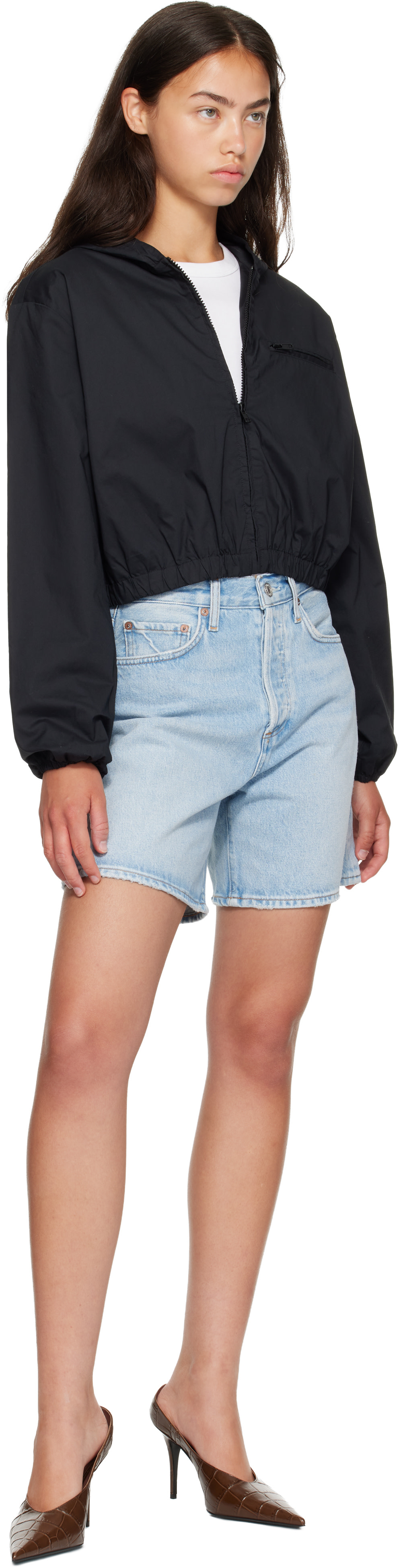 AGOLDE - Short Dame bleu en denim