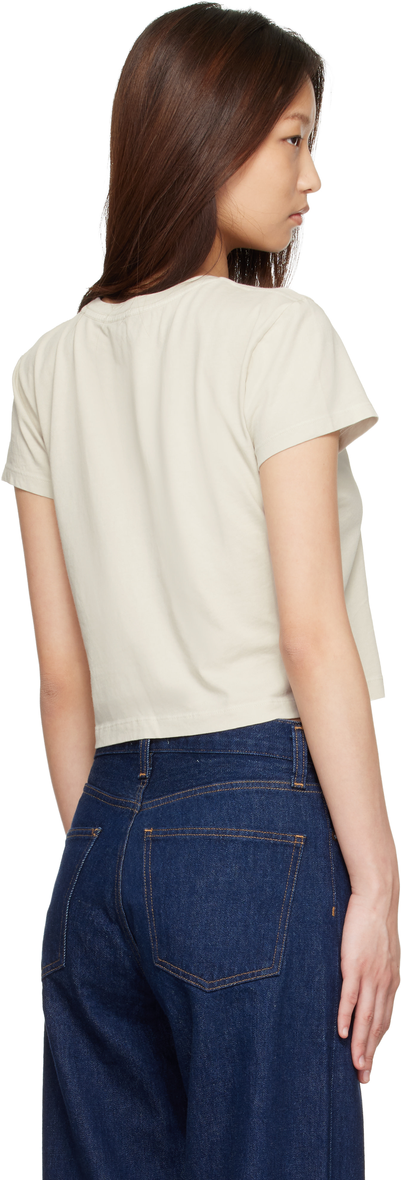AGOLDE - T-shirt écourté Adine blanc