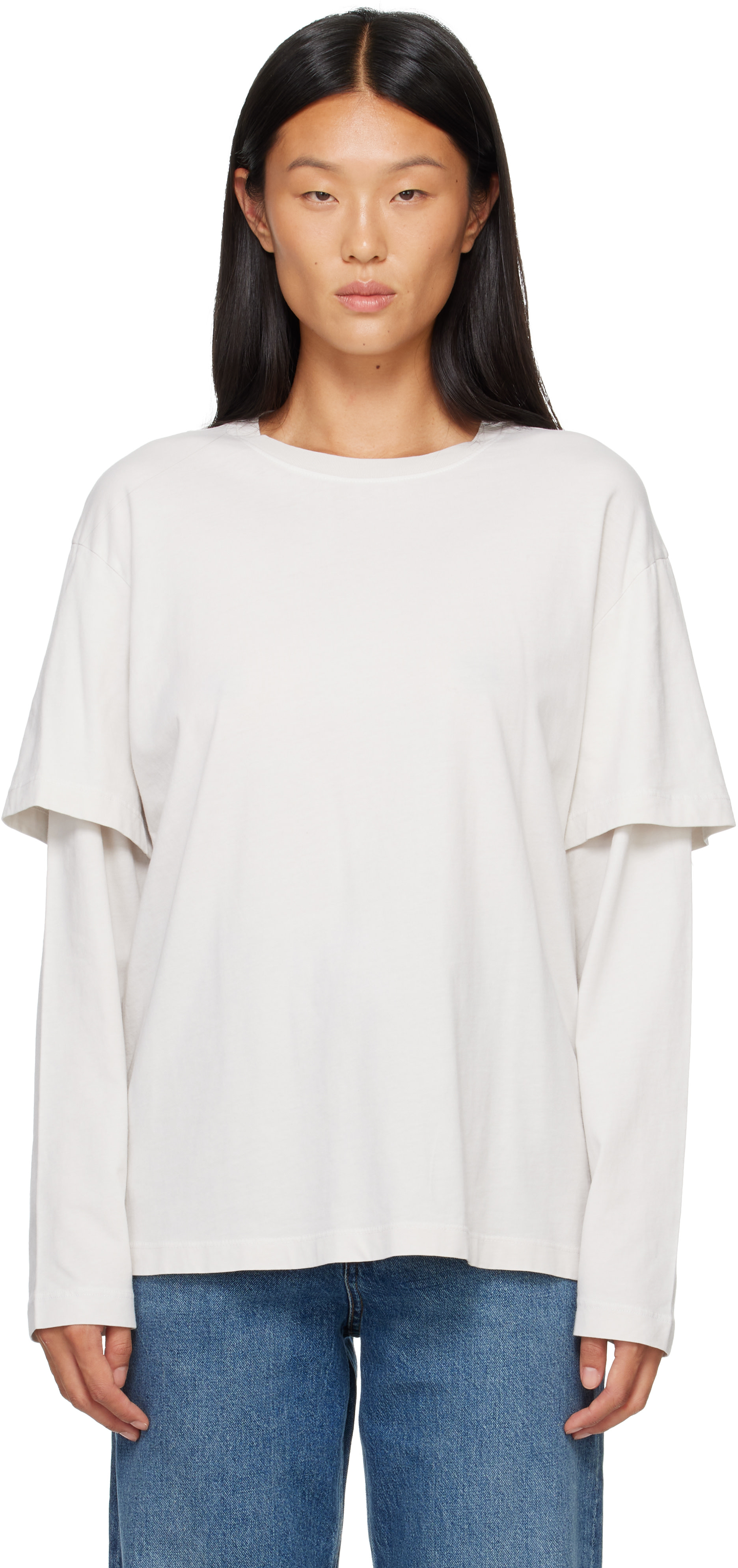 AGOLDE - T-shirt Lois blanc cassé