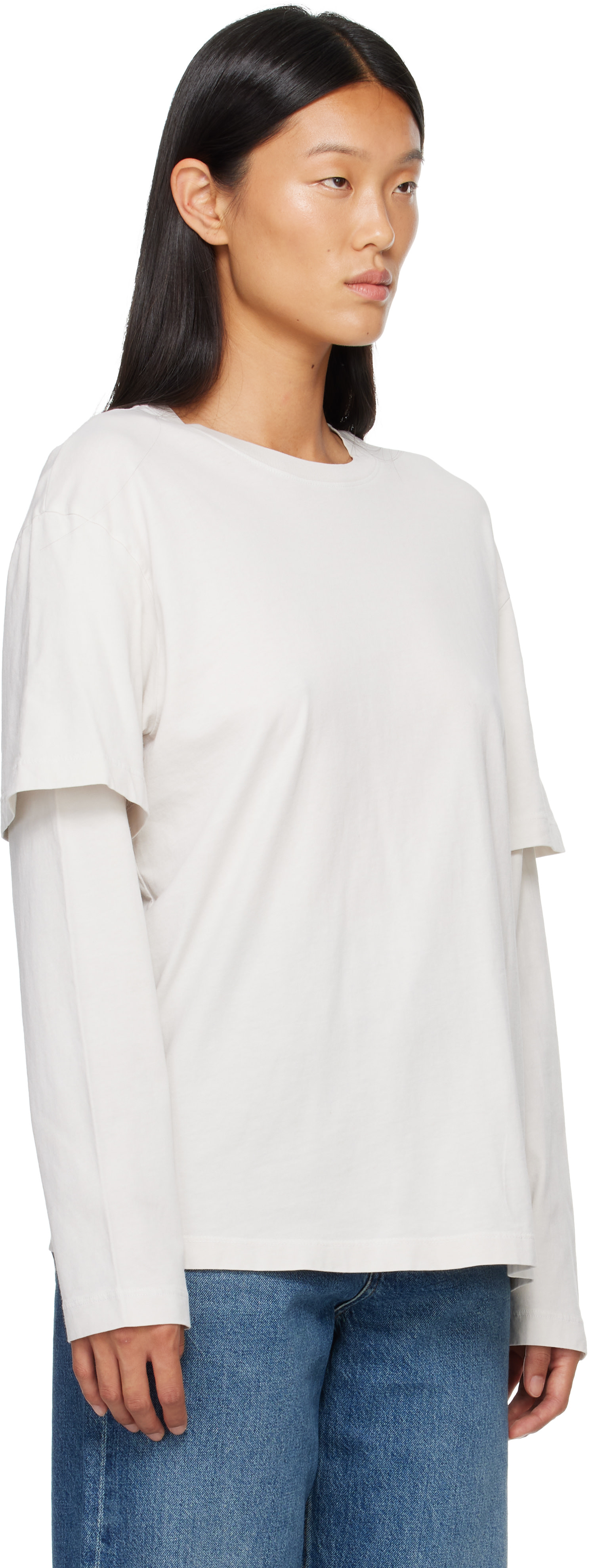AGOLDE - T-shirt Lois blanc cassé