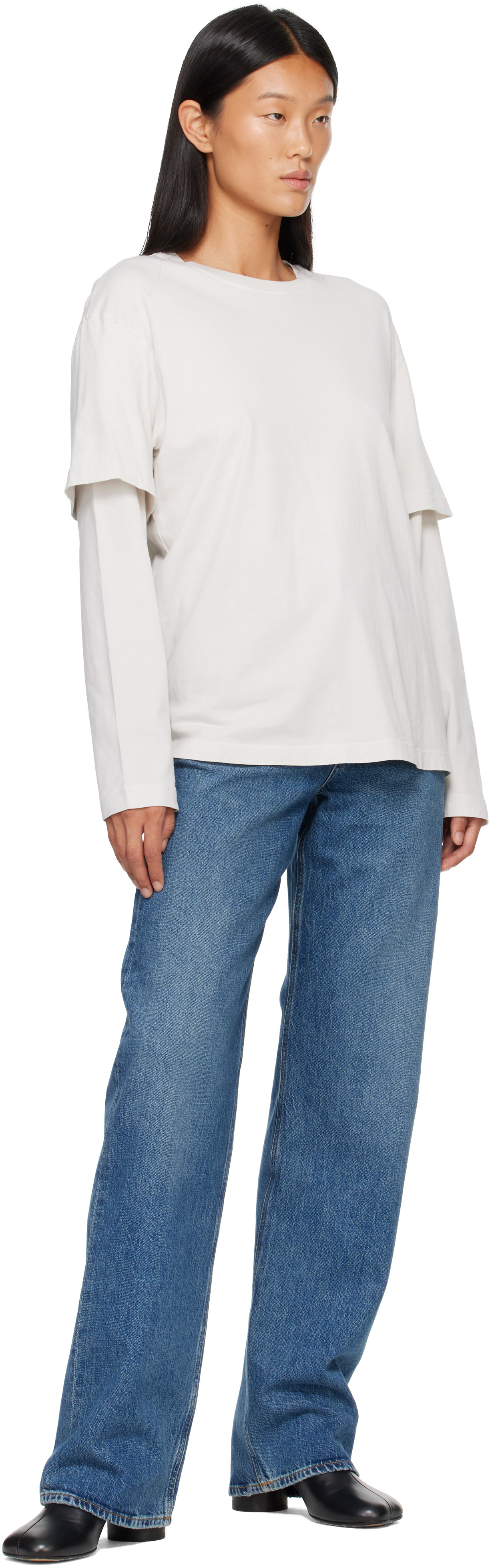 AGOLDE - T-shirt Lois blanc cassé