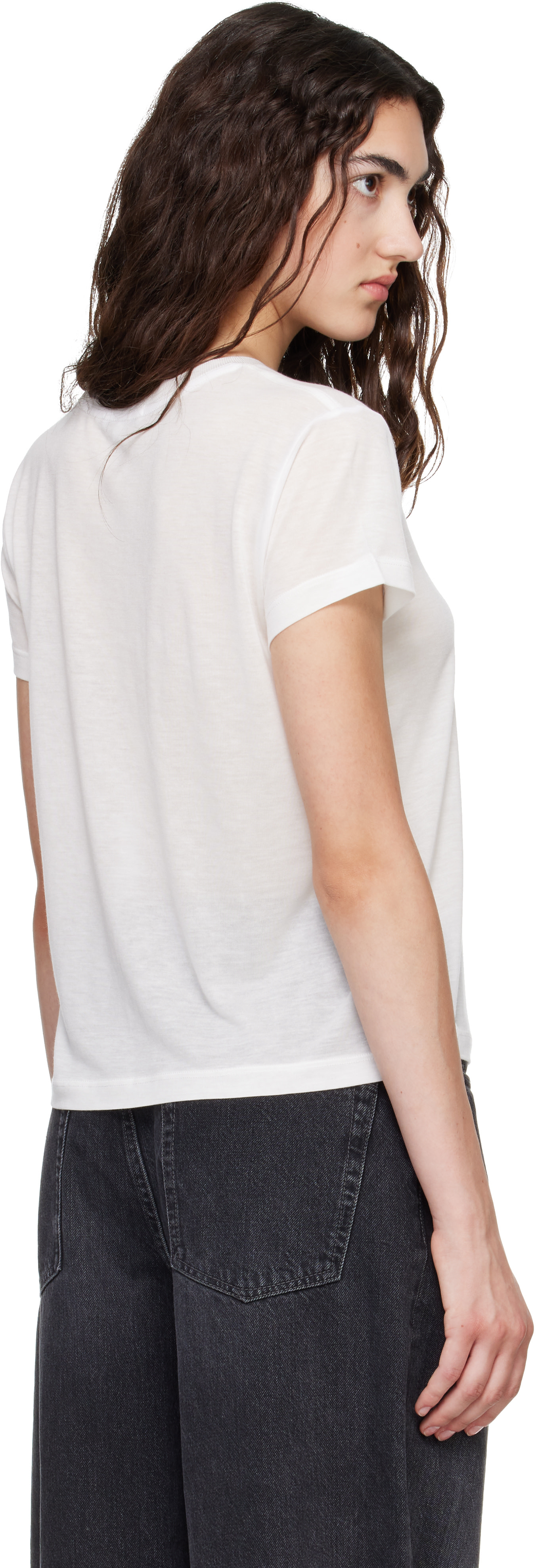 AGOLDE - T-shirt long Adine blanc