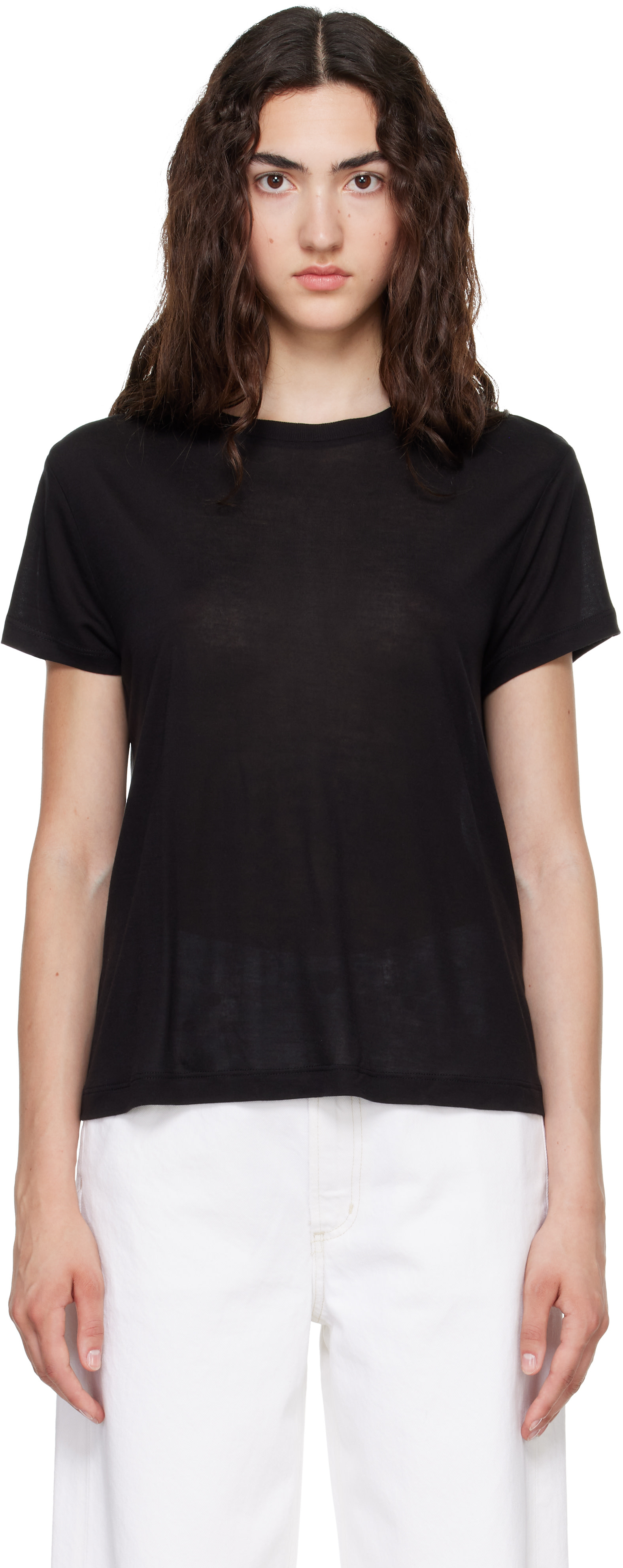 AGOLDE - T-shirt long Adine noir