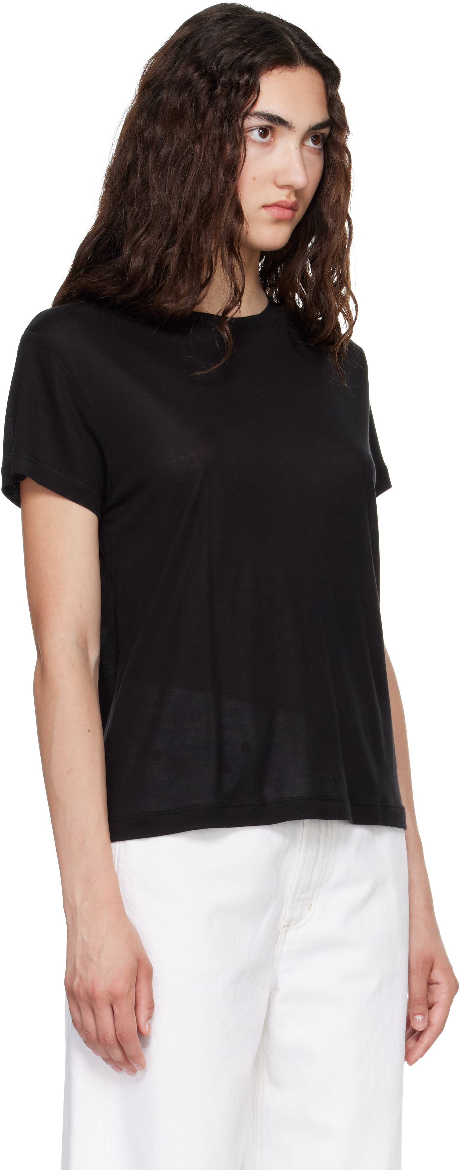 AGOLDE - T-shirt long Adine noir