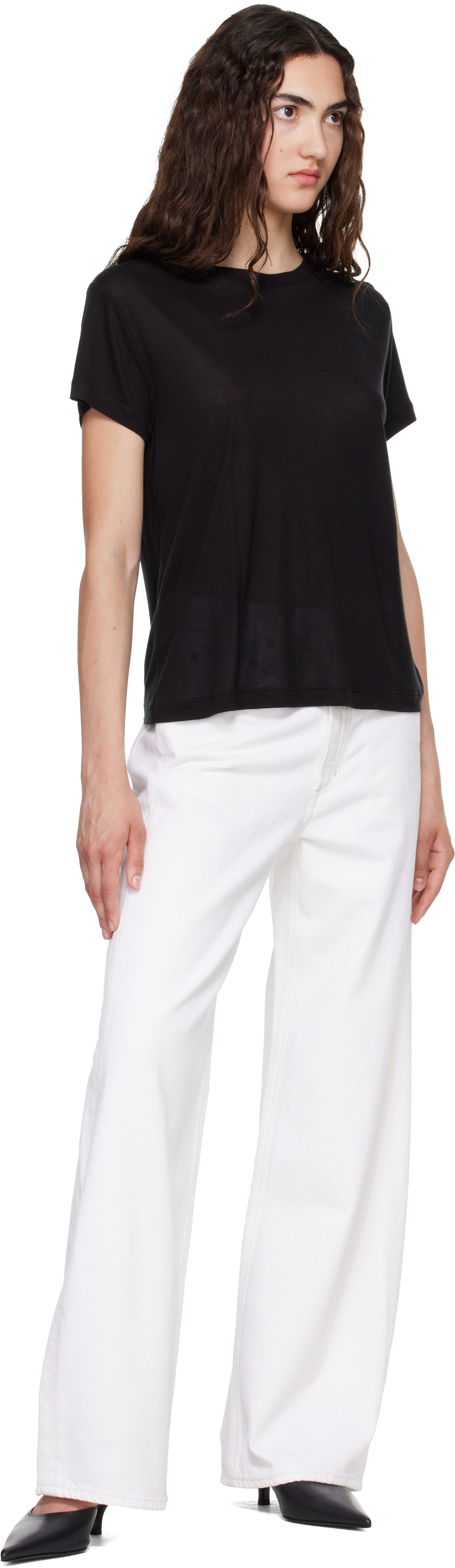 AGOLDE - T-shirt long Adine noir