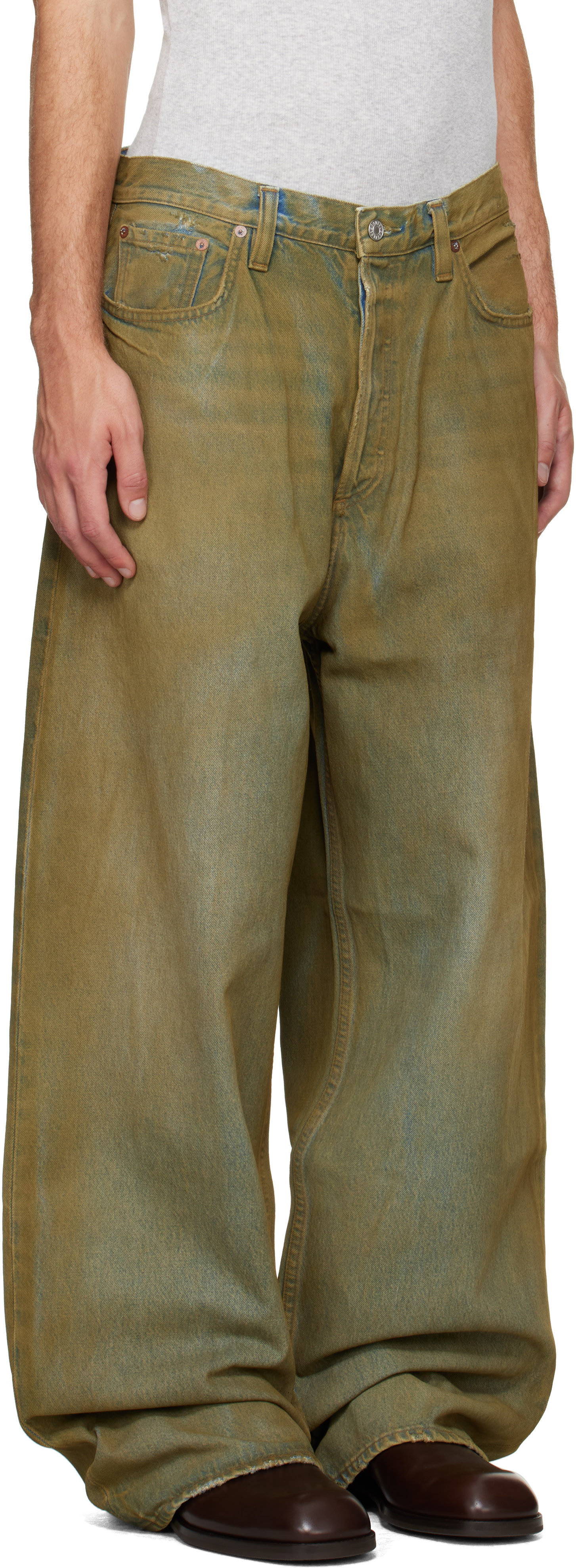 AGOLDE - Jean ample Bagley vert