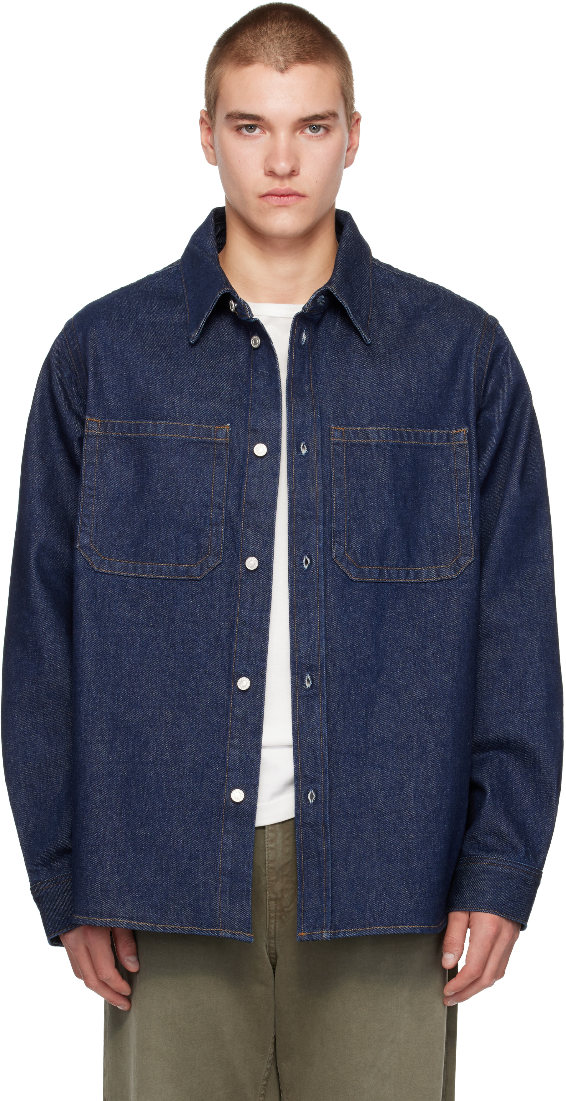 AGOLDE - Navy Craven Shirt