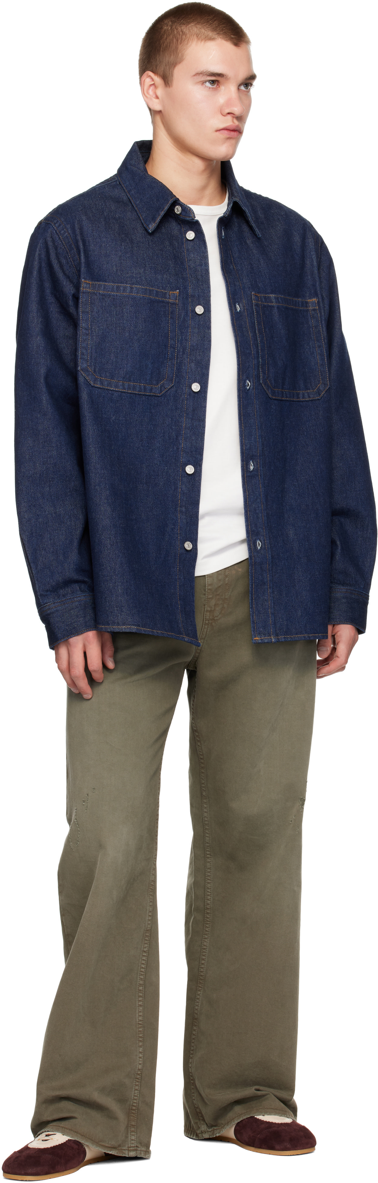 AGOLDE - Navy Craven Shirt