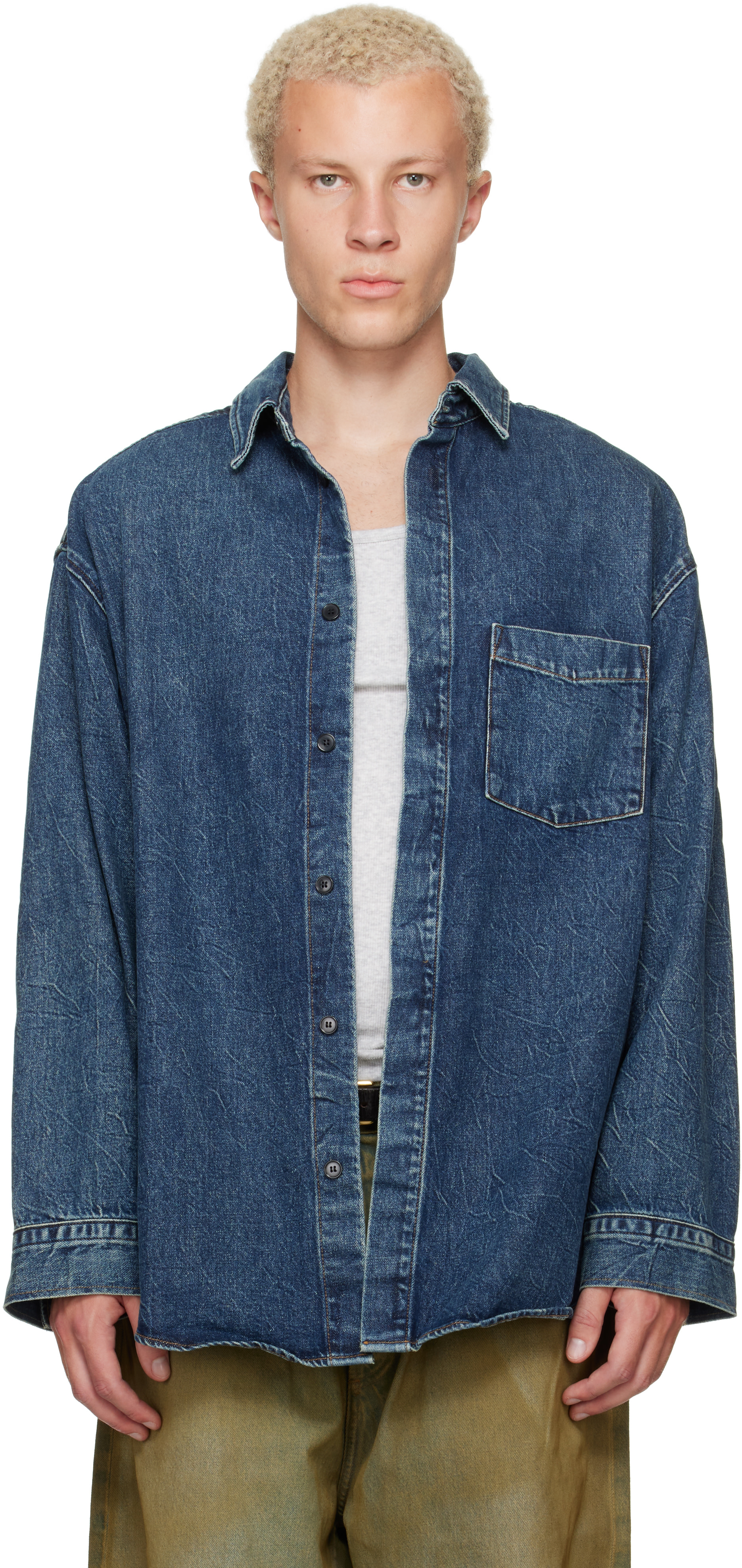 AGOLDE - Navy Boyle Denim Shirt