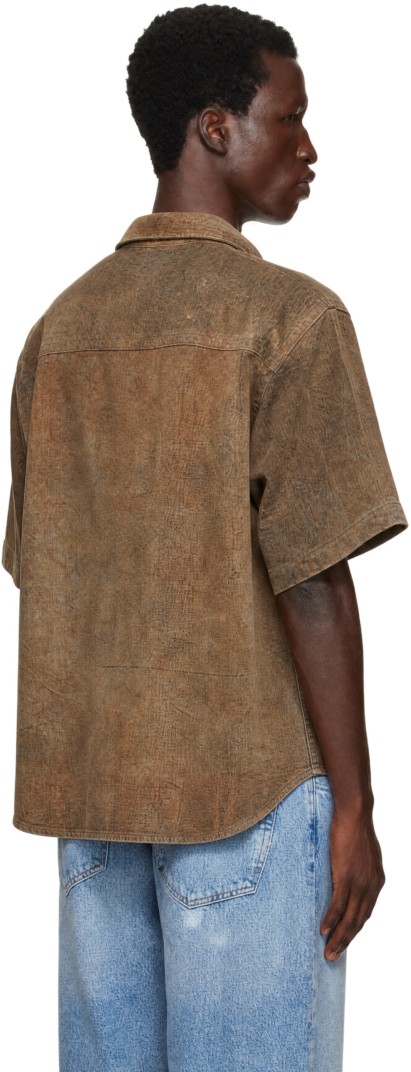 AGOLDE - Chemise Watson brun clair en denim