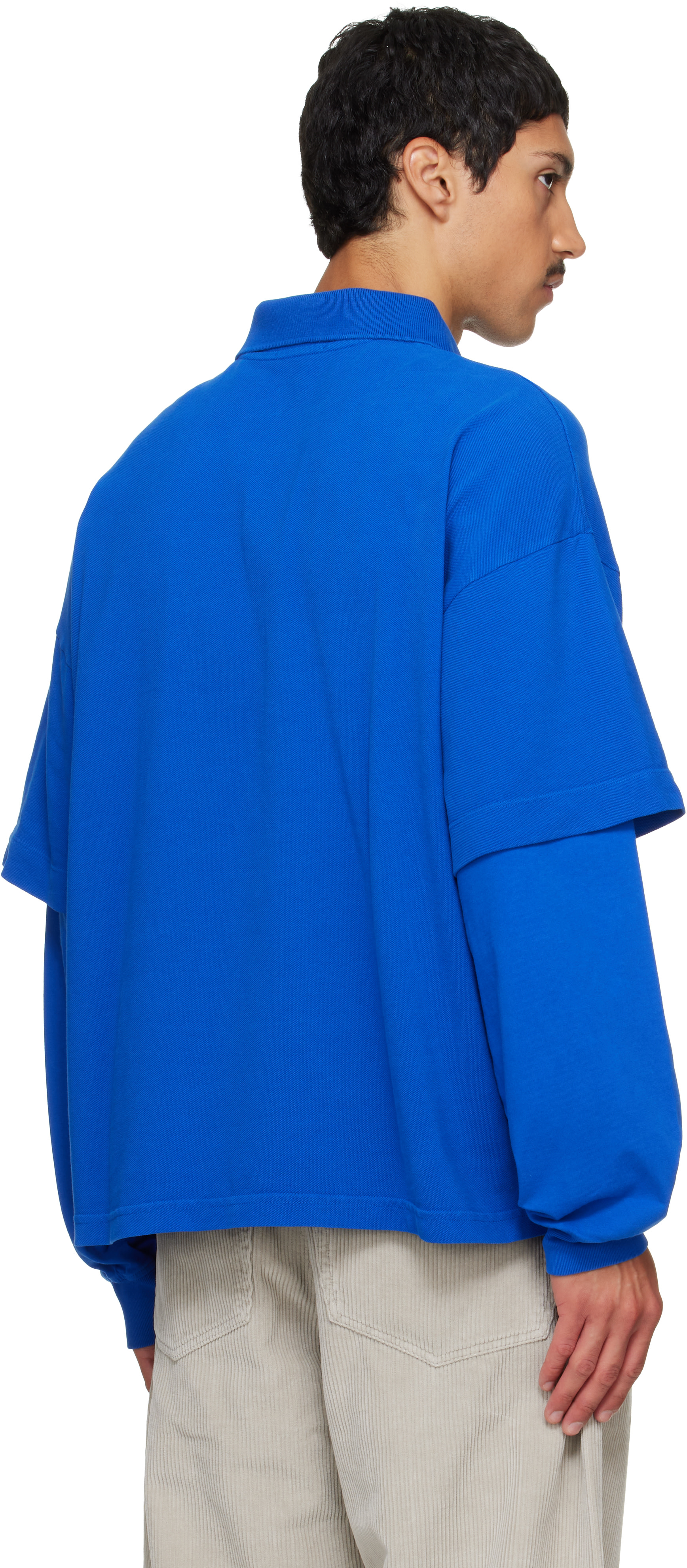 AGOLDE - Polo étagé Curren bleu