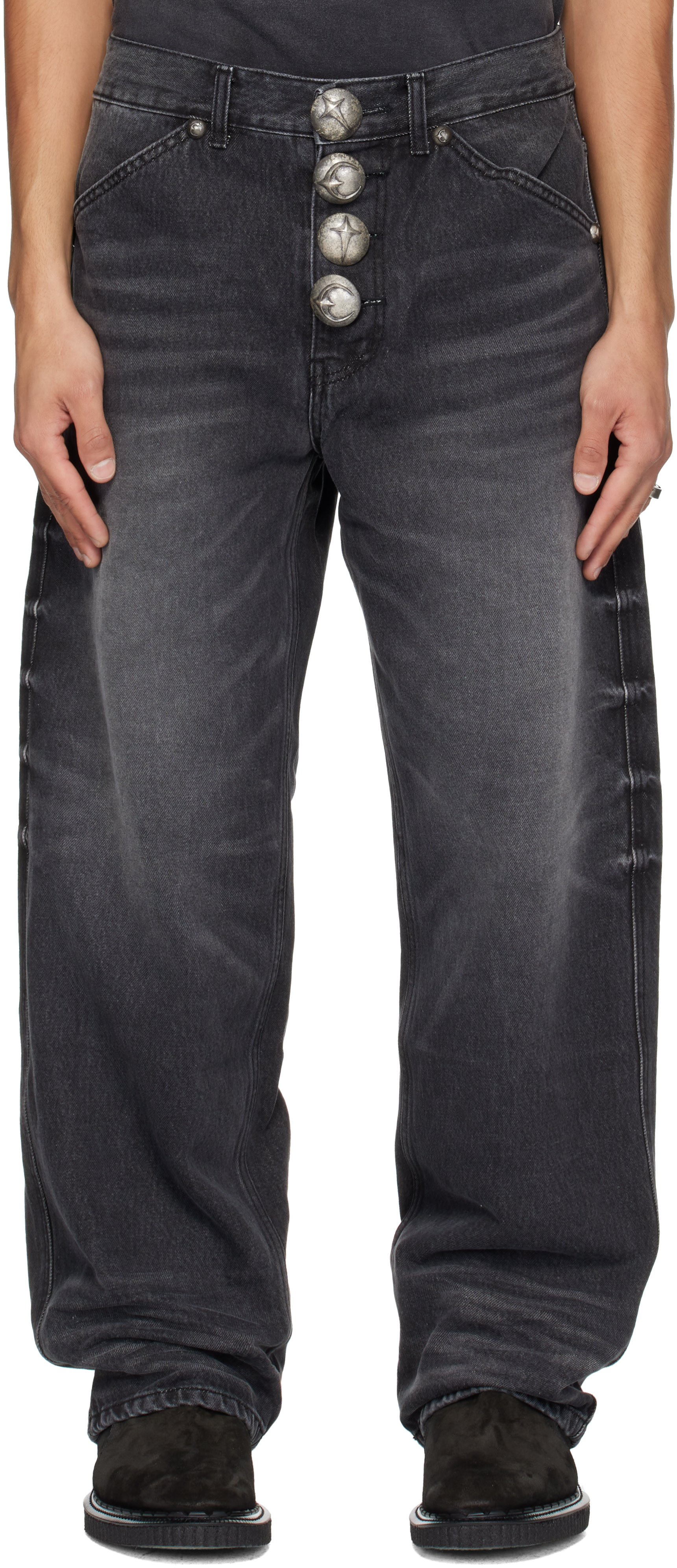 Thug Club: Black TC Extendo Denim Jeans | SSENSE