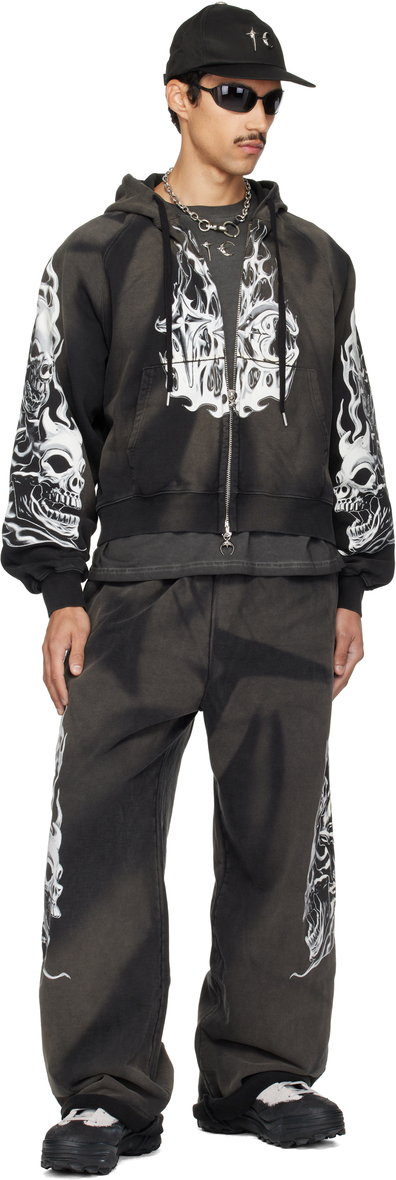 Thug Club: ブラック Six Riding Skull スウェットパンツ | SSENSE 日本