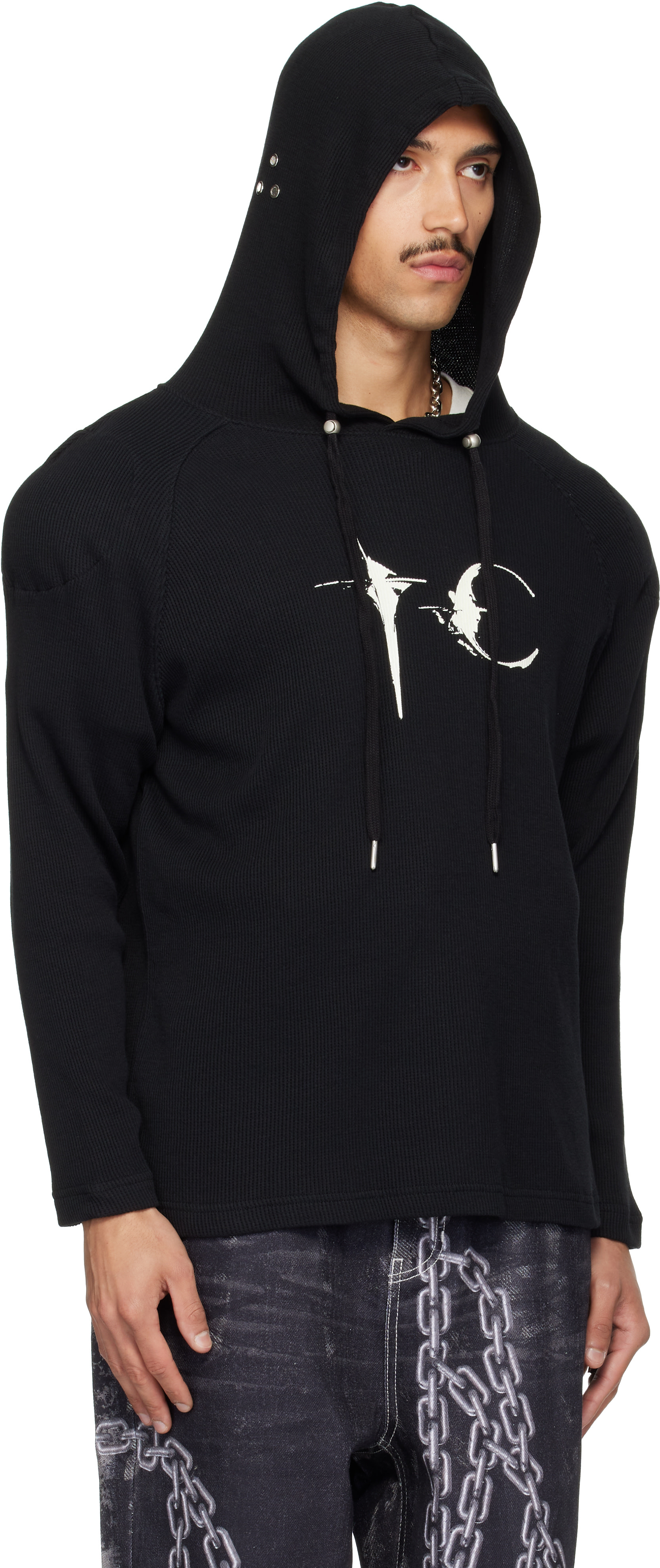 Thug Club - Pull à capuche noir à image à logo phosphorescente