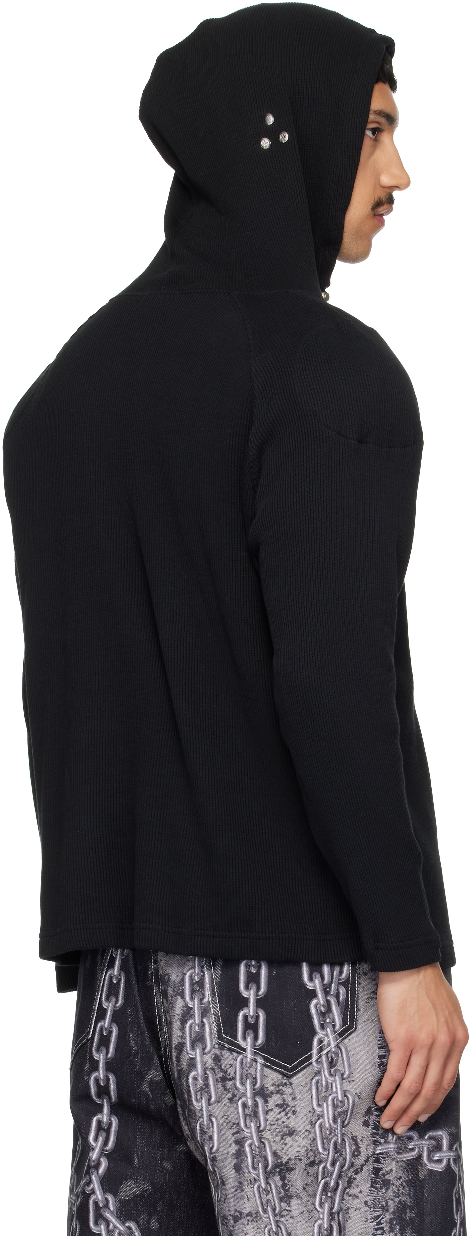 Thug Club - Pull à capuche noir à image à logo phosphorescente