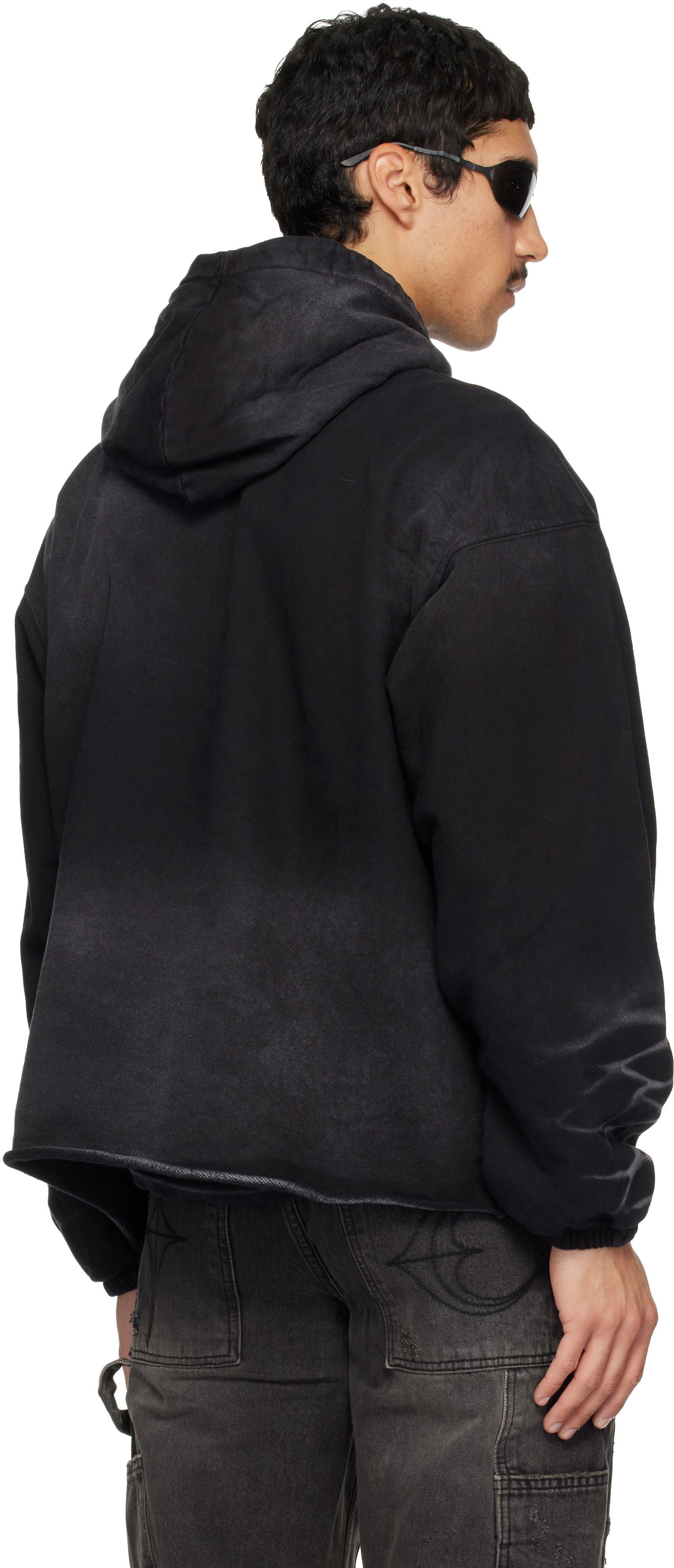 Thug Club: Black TC Two Face Dirt Hoodie | SSENSE