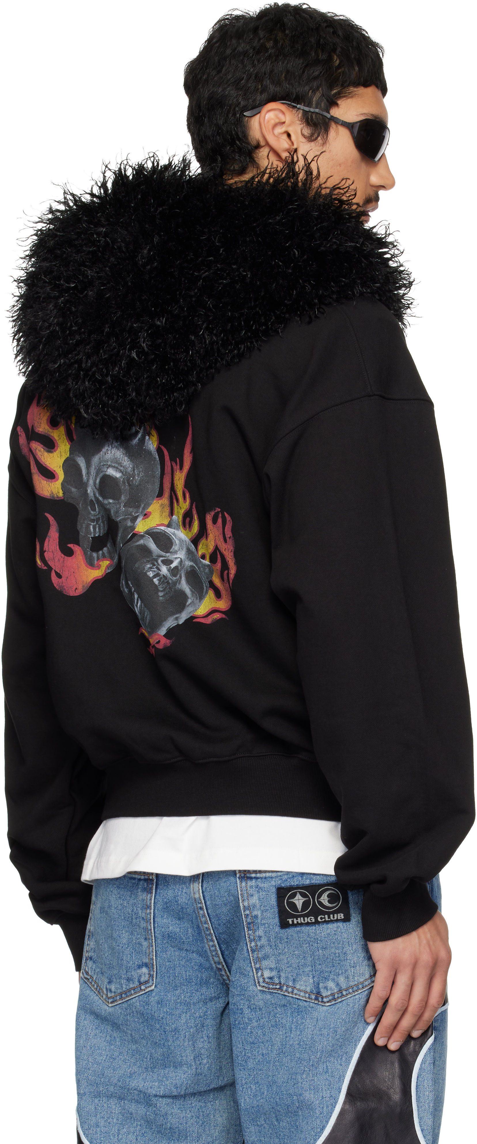 Thug Club - Pull noir à logo et à glissière