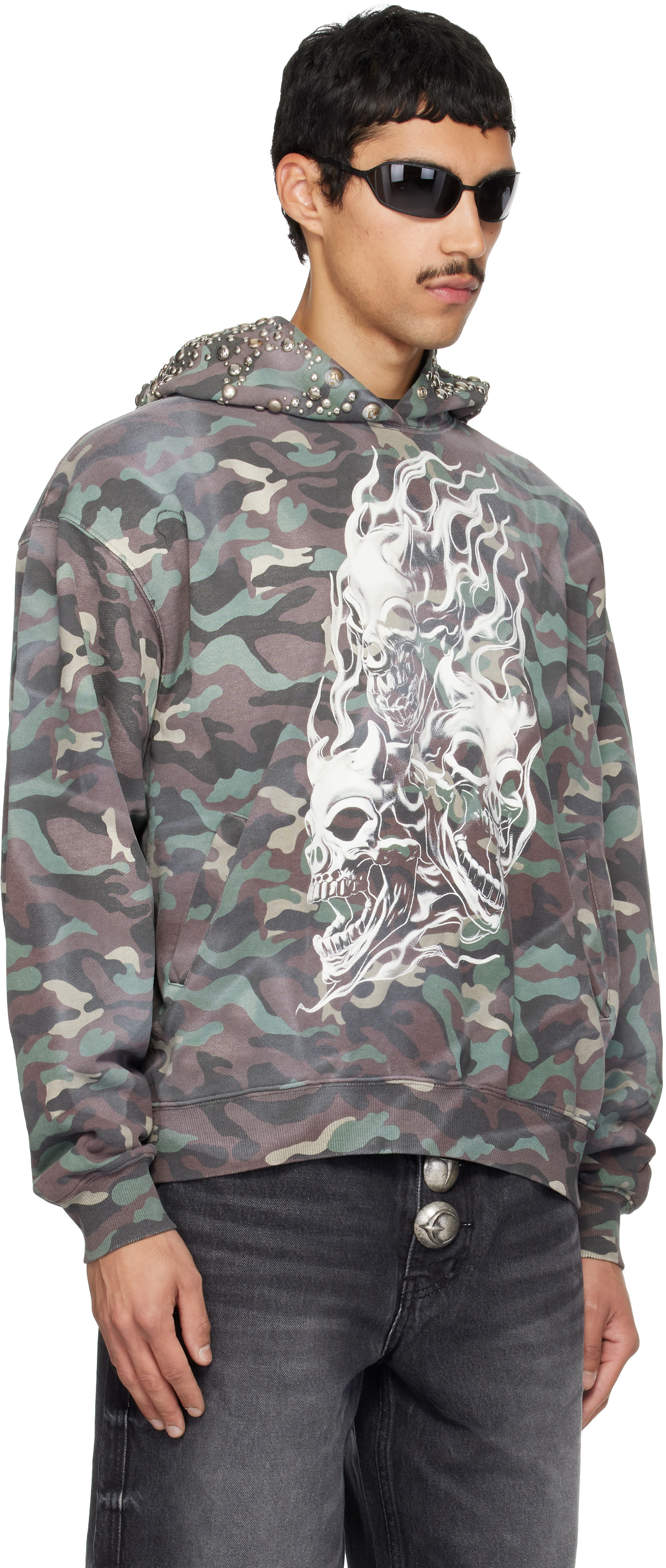 Thug Club - Pull à capuche gris à image