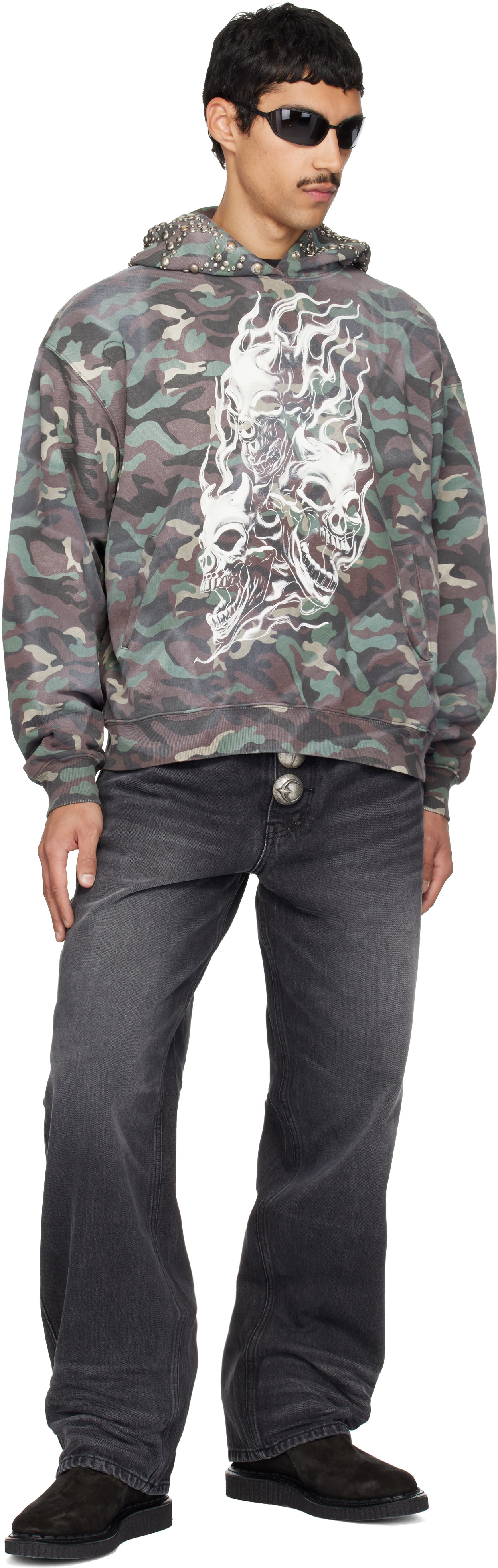 Thug Club - Pull à capuche gris à image