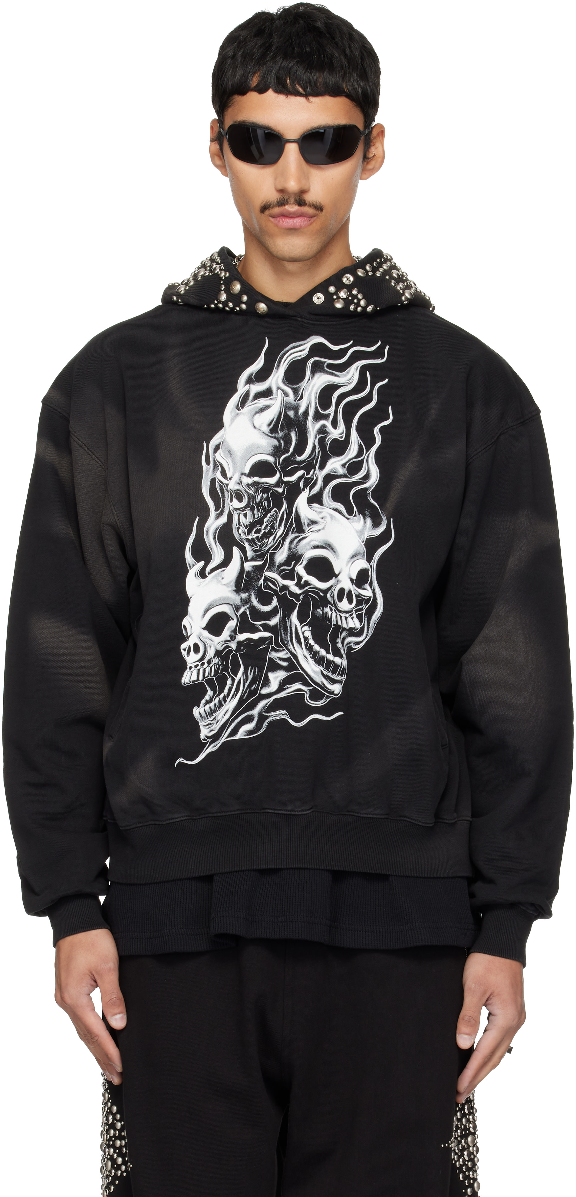 Thug Club - Pull à capuche noir à image
