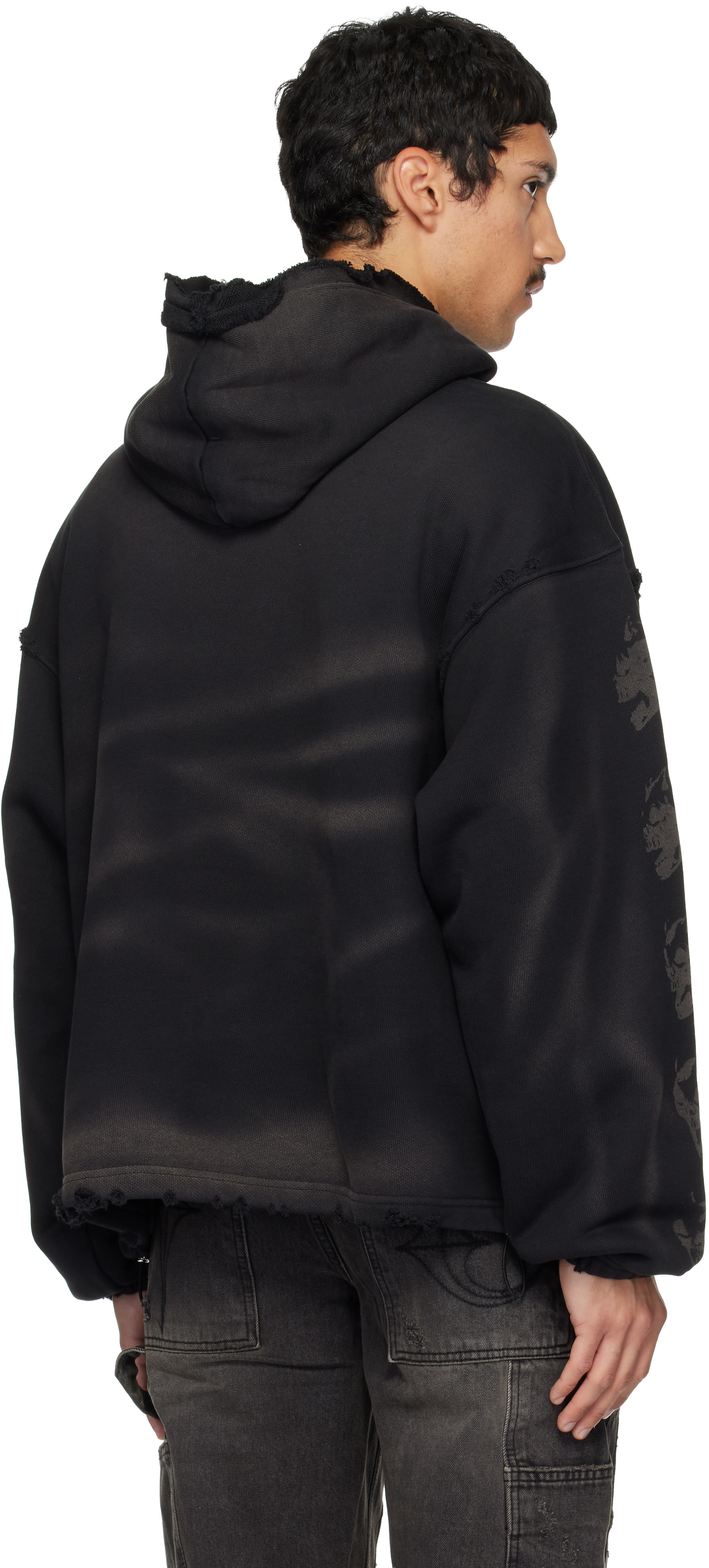 Thug Club: Black TC Bone Cross Hoodie | SSENSE