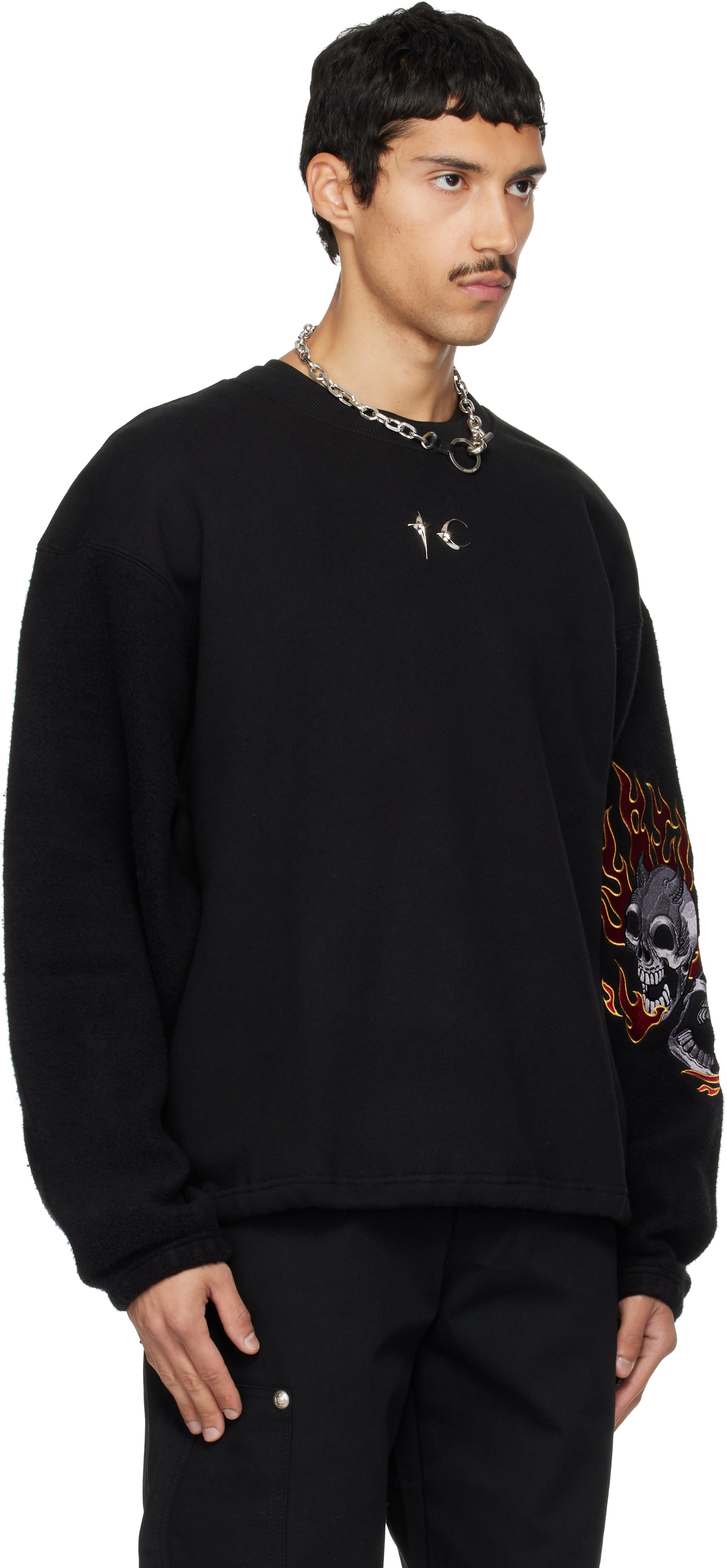 Thug Club - Pull molletonné noir à logo TC et à image Two Face