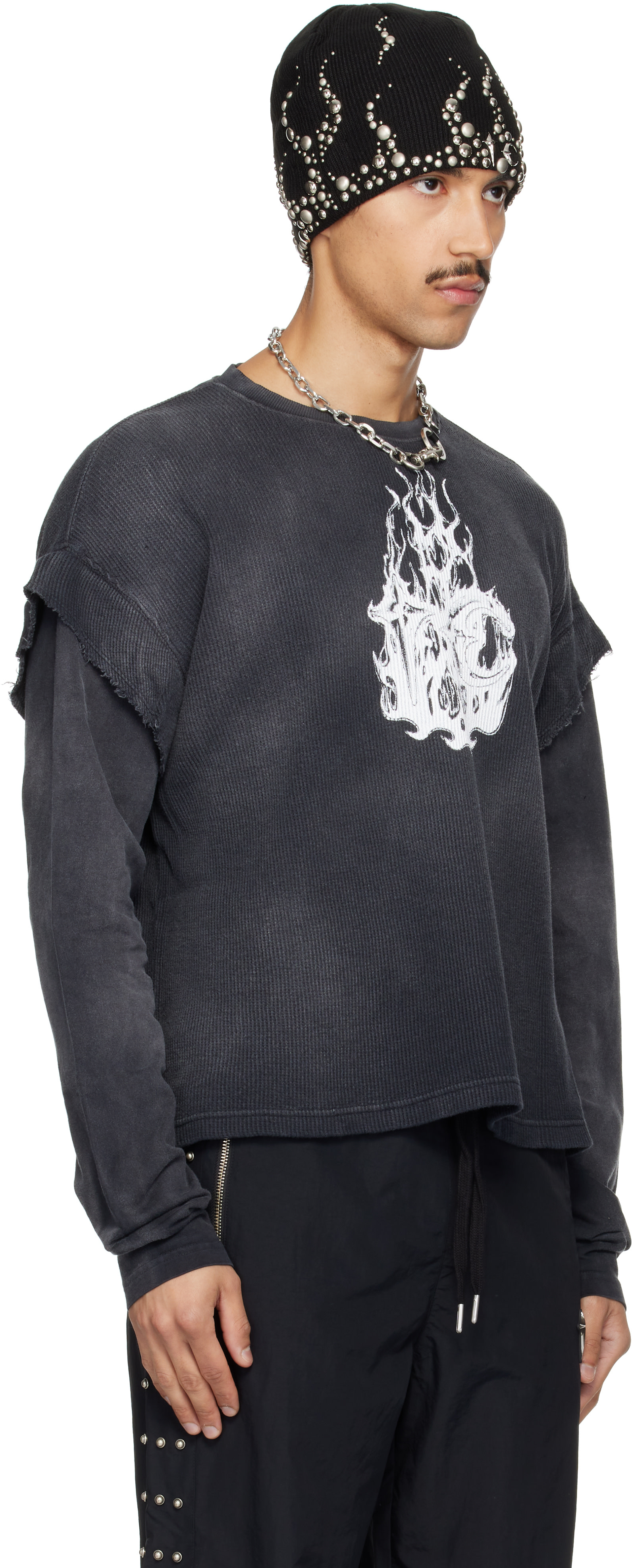 Thug Club: Black TC Hellfire Layered T-shirt | SSENSE