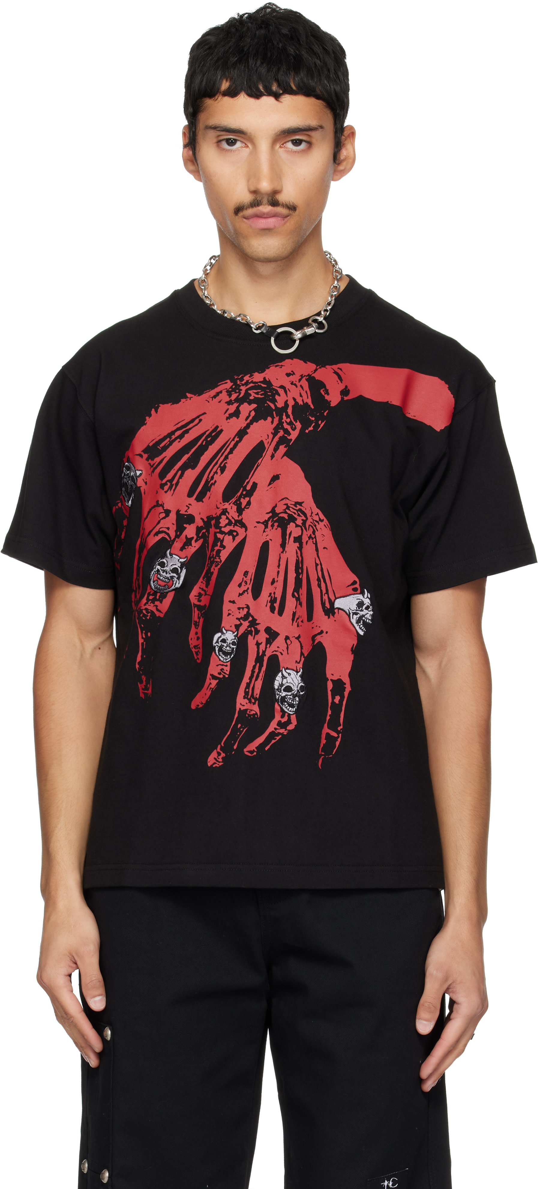 Thug Club: ブラック TC Bone Cross Tシャツ | SSENSE 日本
