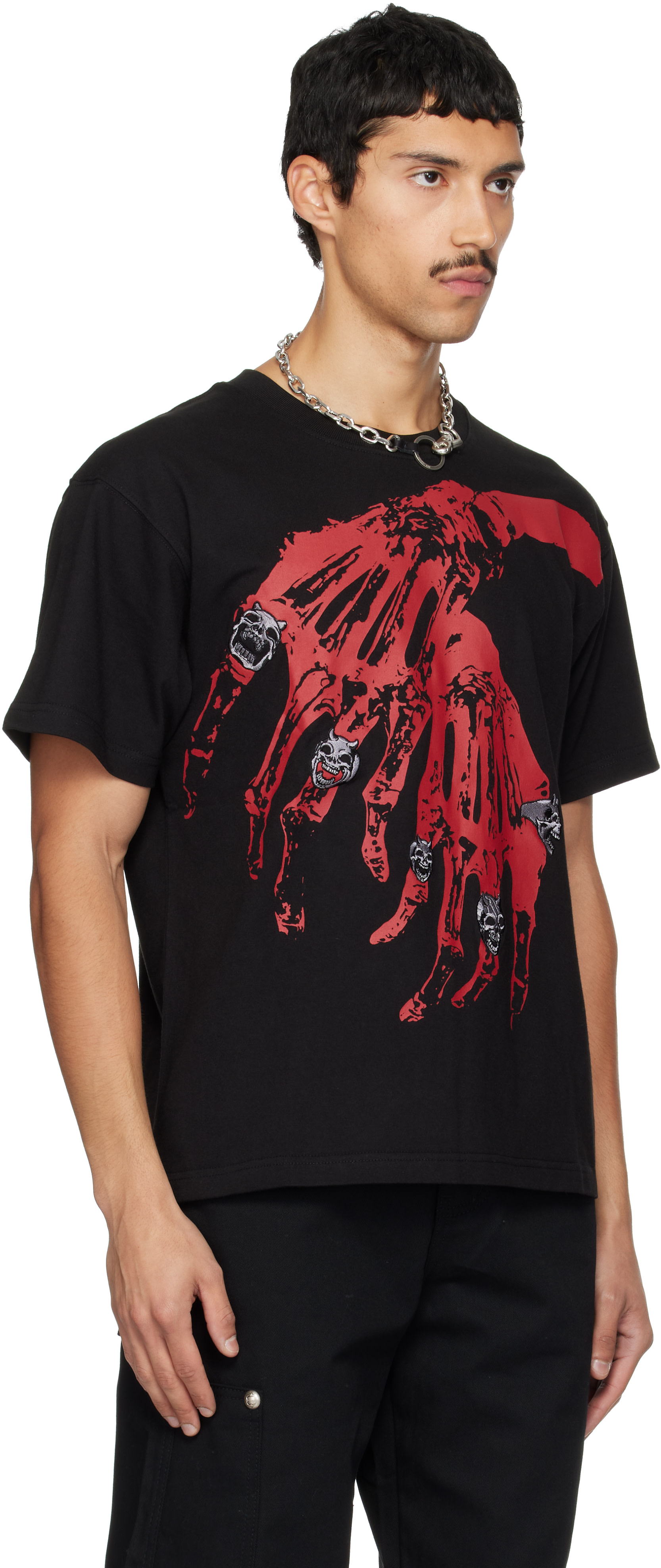 Thug Club: Black TC Bone Cross T-shirt | SSENSE