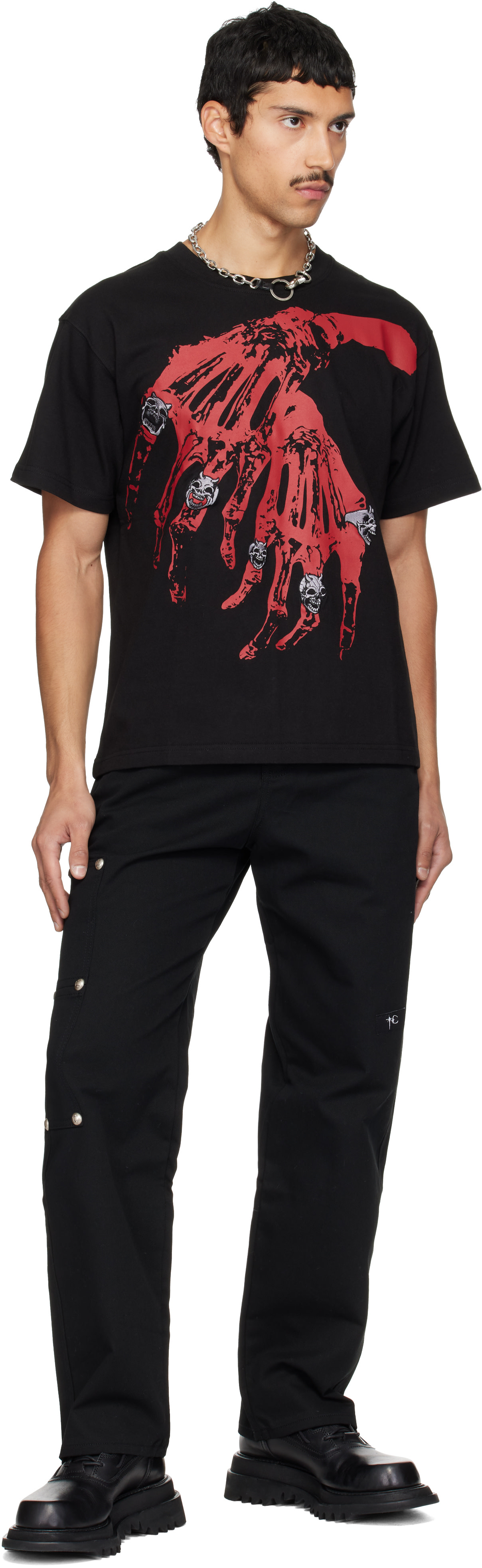 Thug Club: Black TC Bone Cross T-shirt | SSENSE