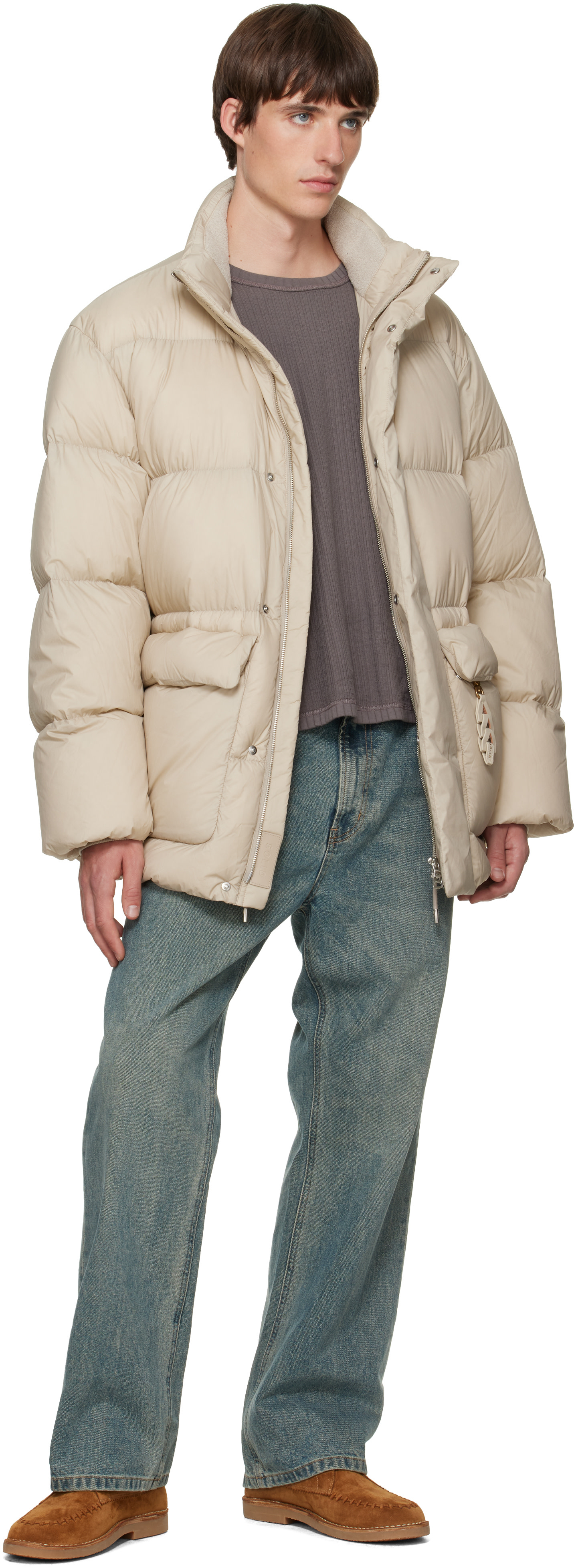 Solid Homme - Beige Quilted Down Jacket