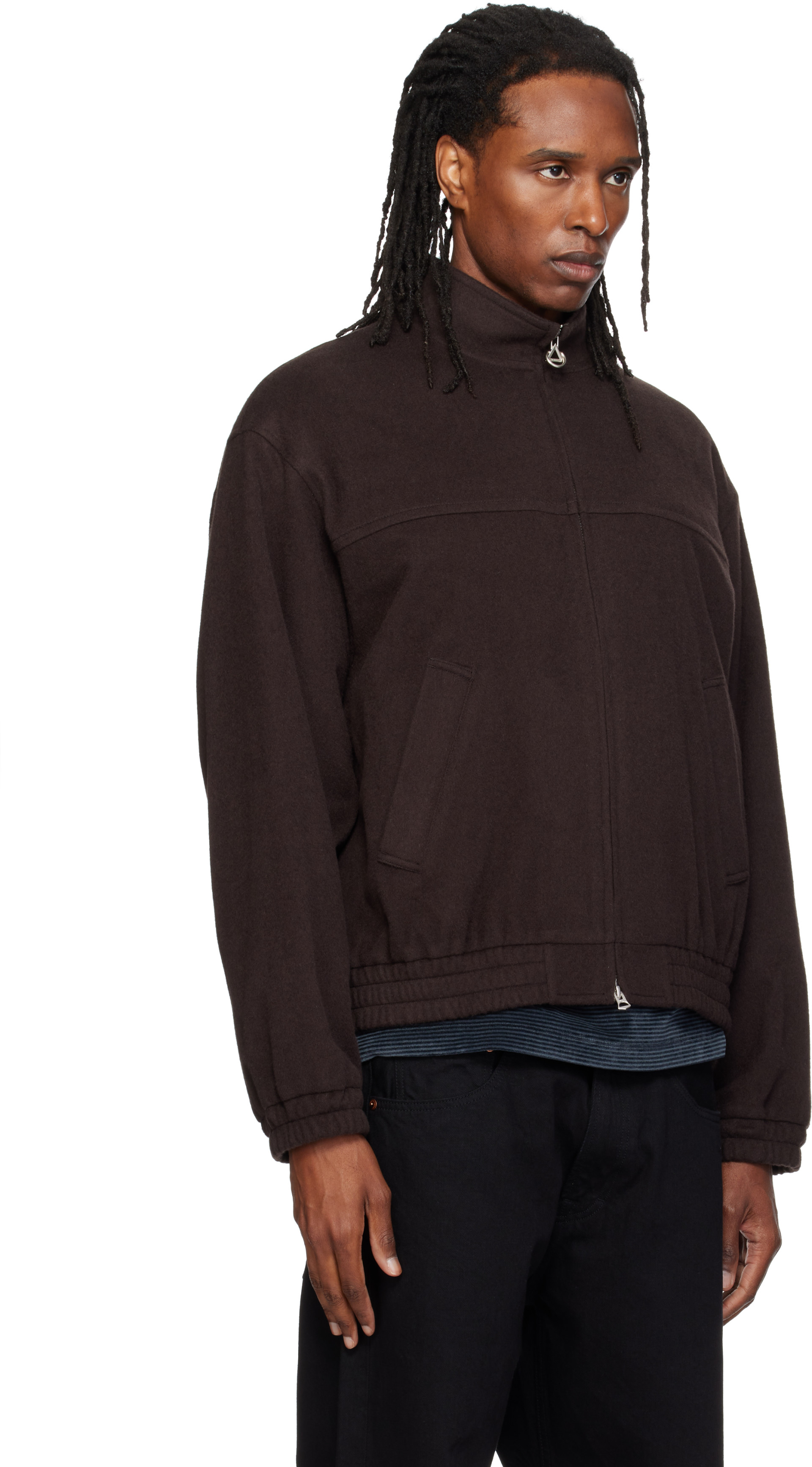 Solid Homme - Brown High-Neck Jacket