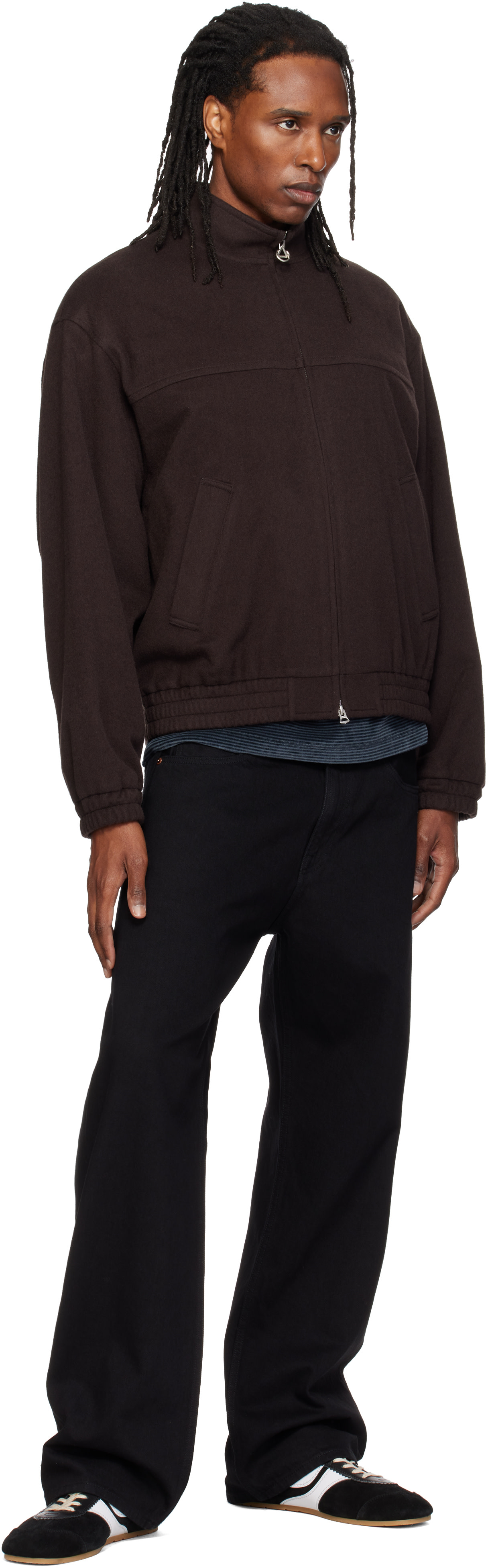 Solid Homme - Brown High-Neck Jacket