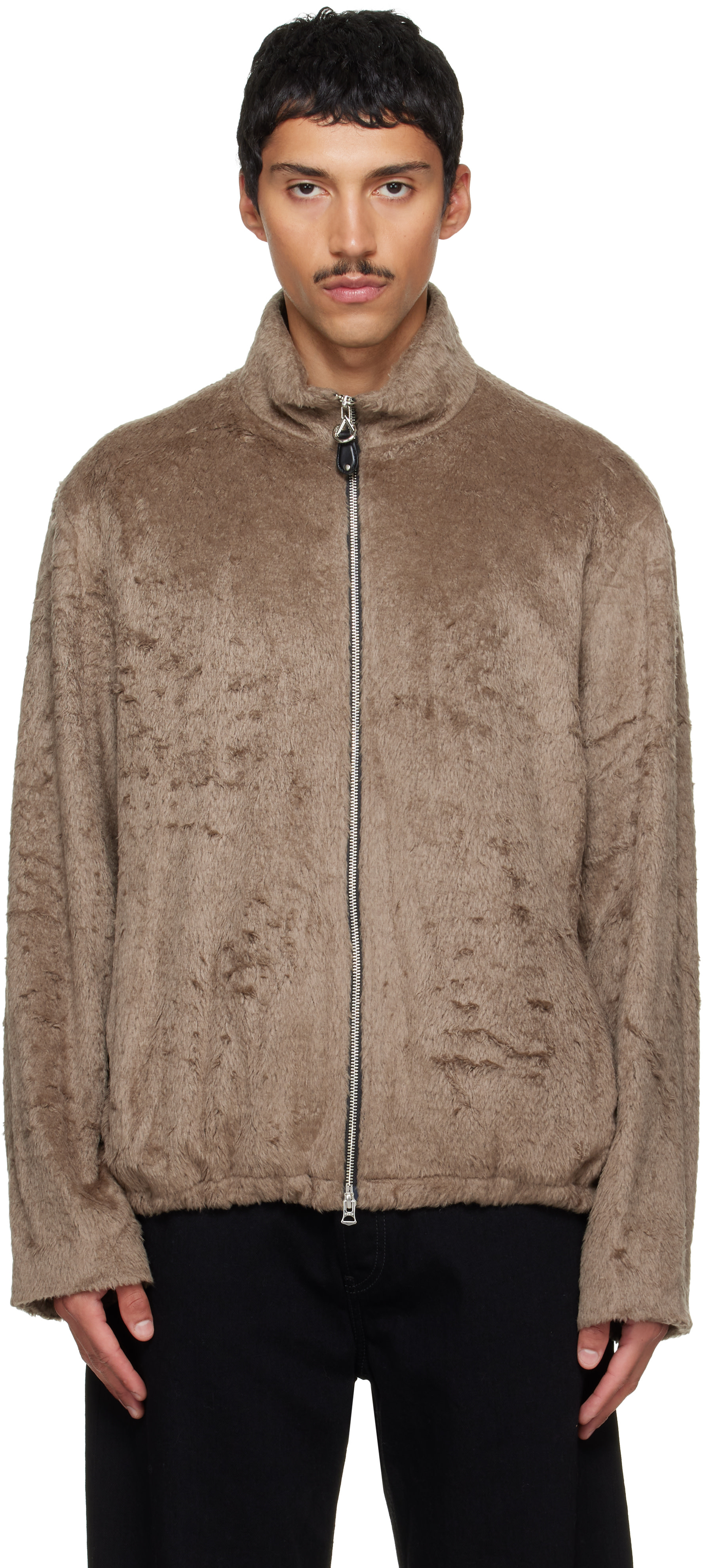 Solid Homme - Brown Faux-Fur Jacket
